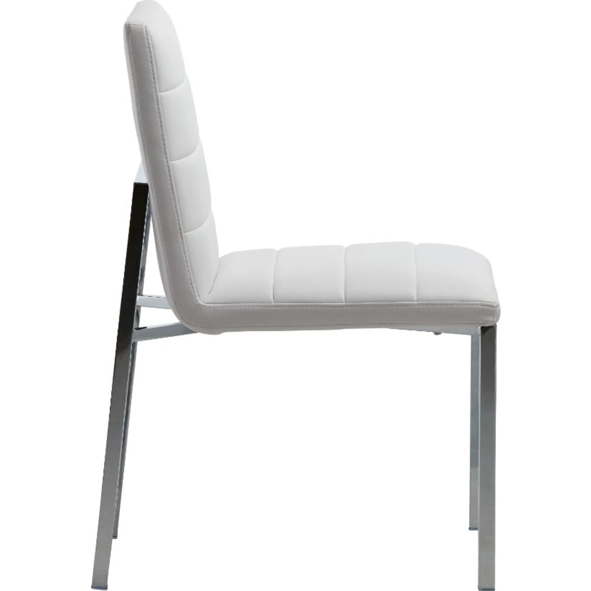 Amalfi Metal Back Chair in White Leather - Image 3