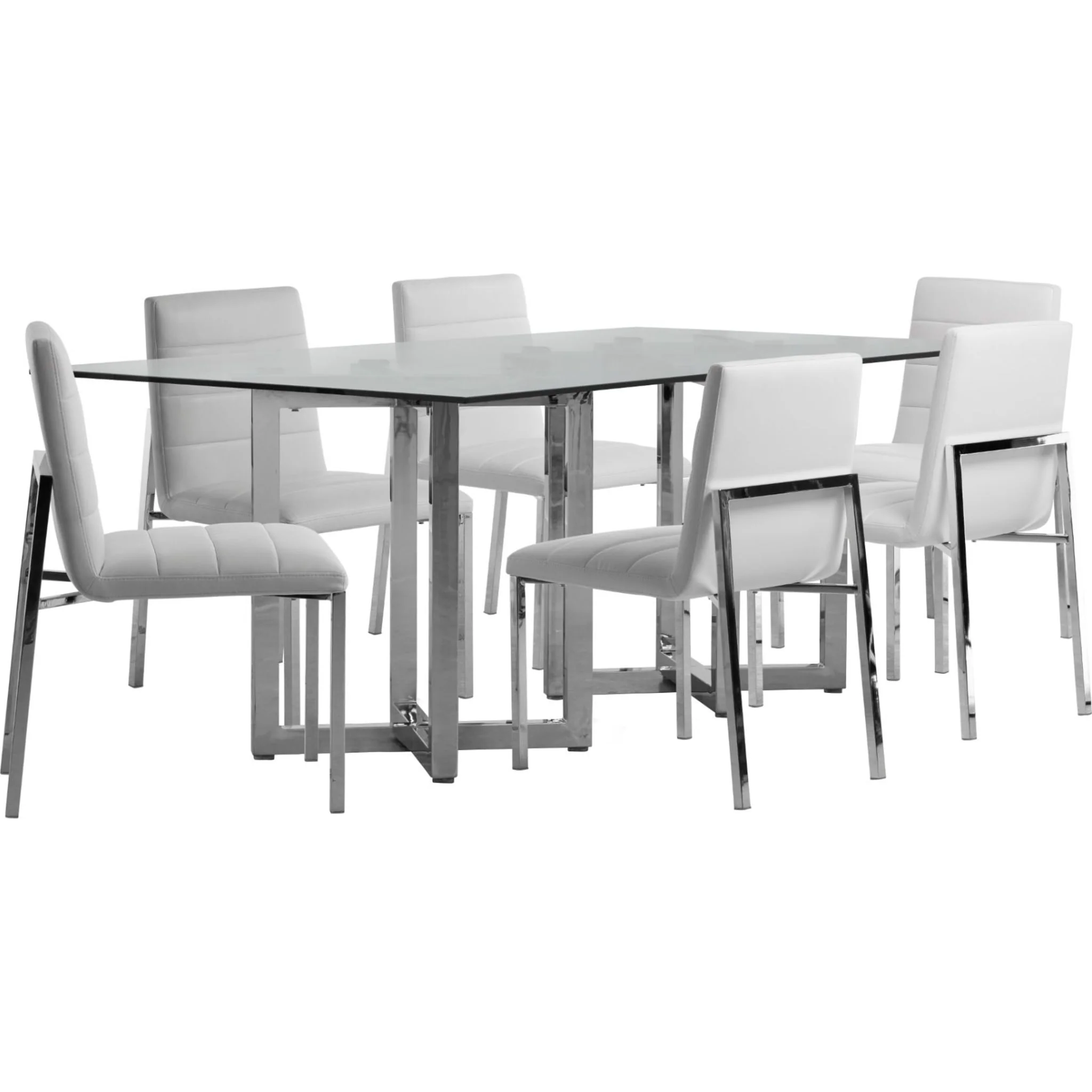 Amalfi Metal Back Chair in White Leather - Image 5