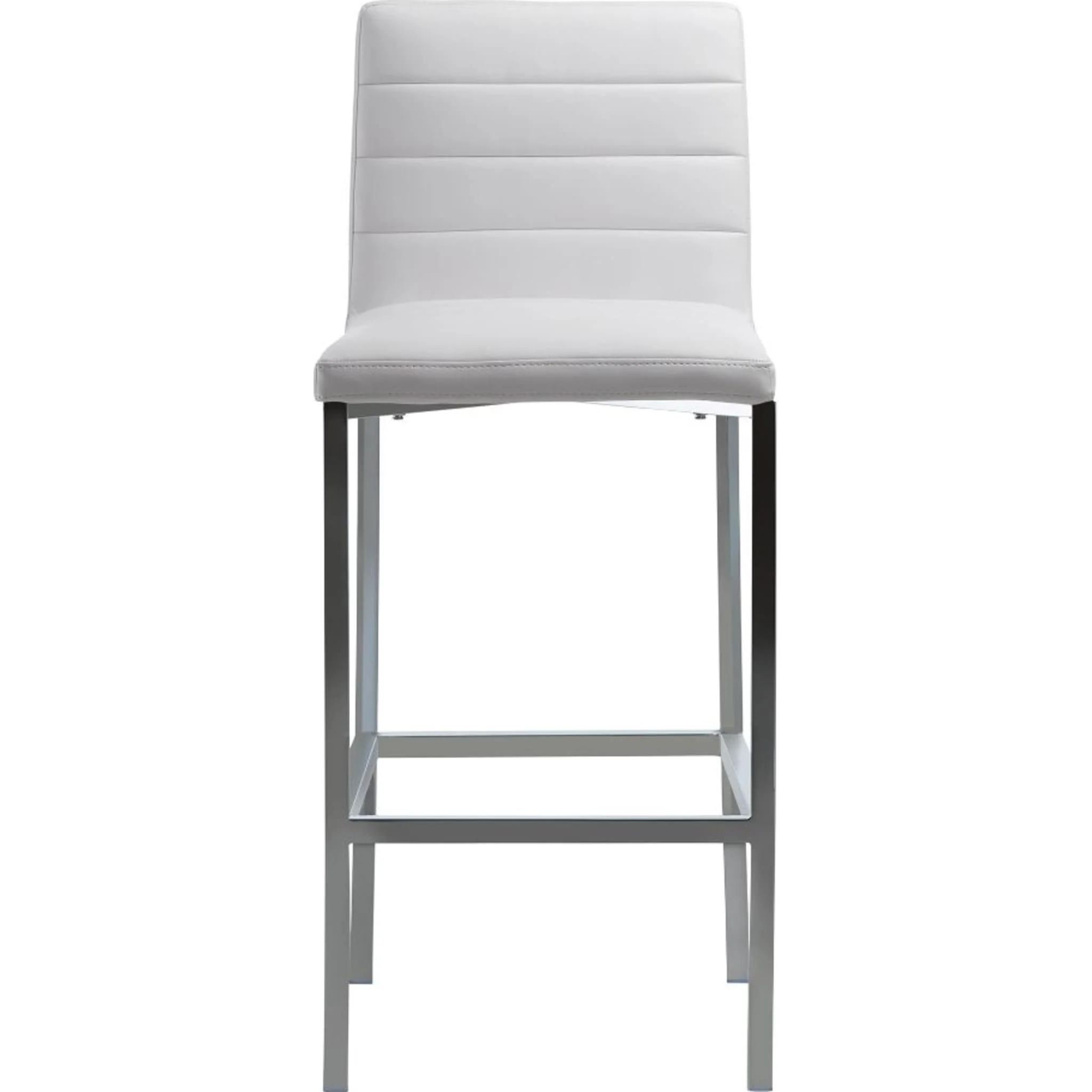 Amalfi Metal Back Bar Stool in White Leather - Image 3