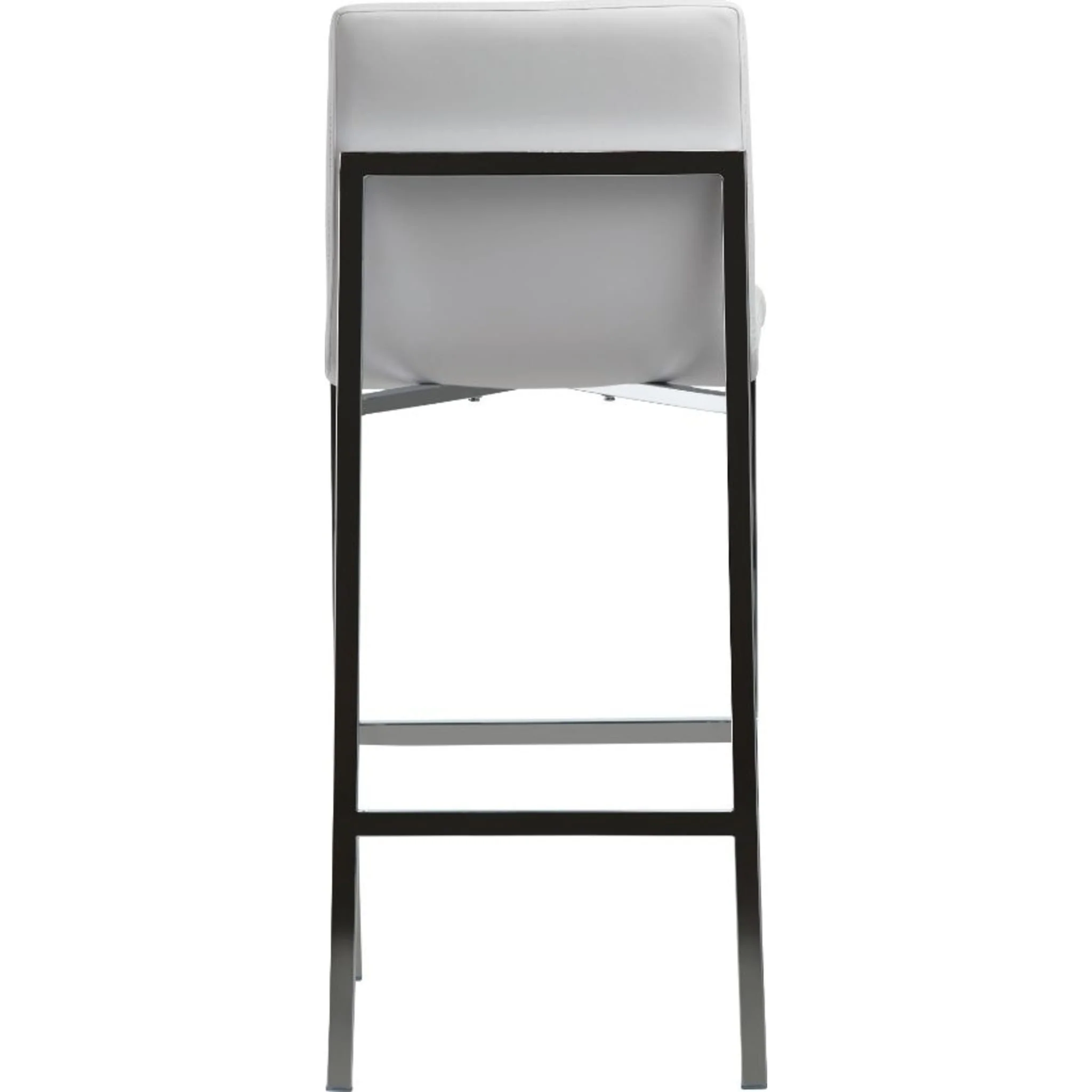 Amalfi Metal Back Bar Stool in White Leather - Image 4