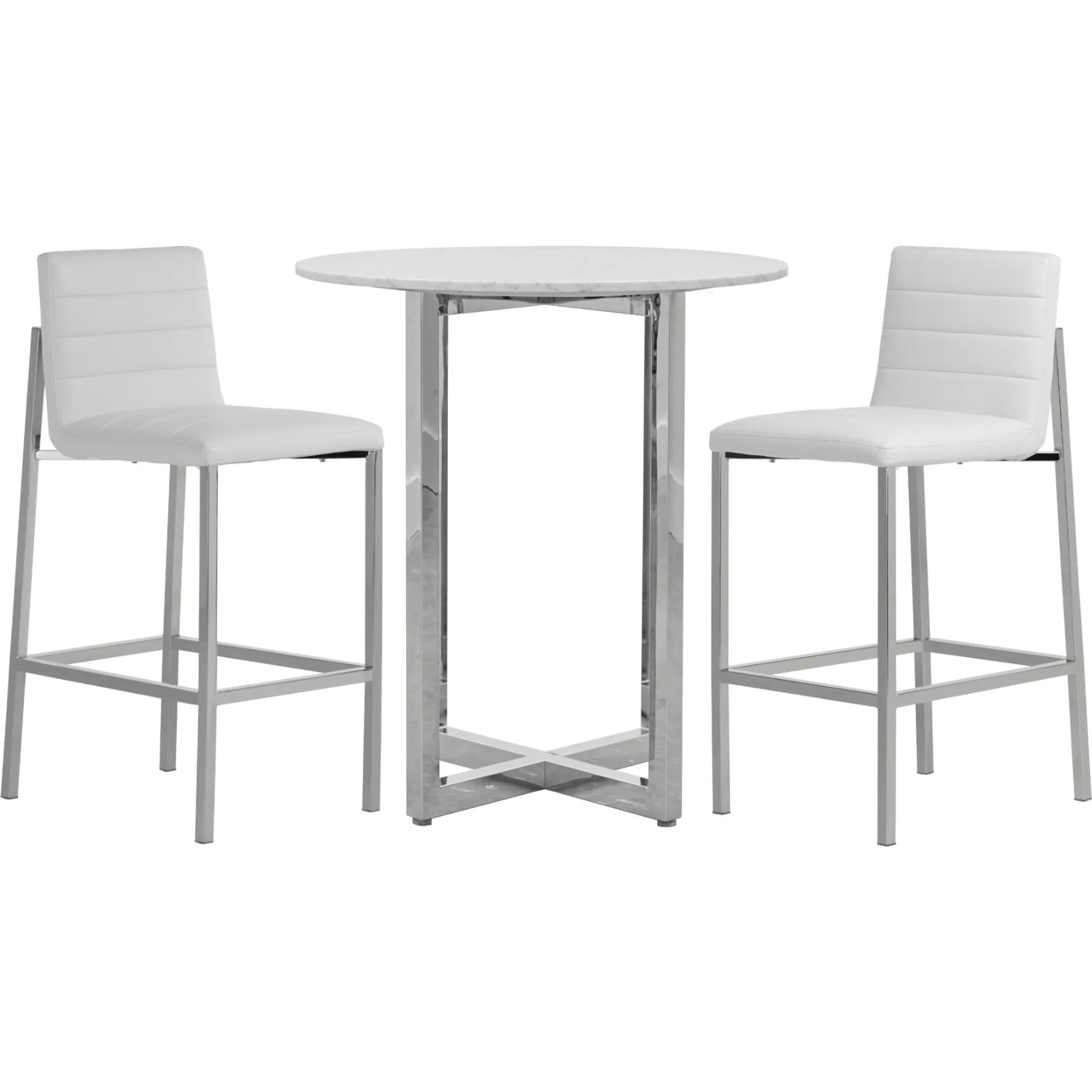Amalfi Metal Back Bar Stool in White Leather - Image 5