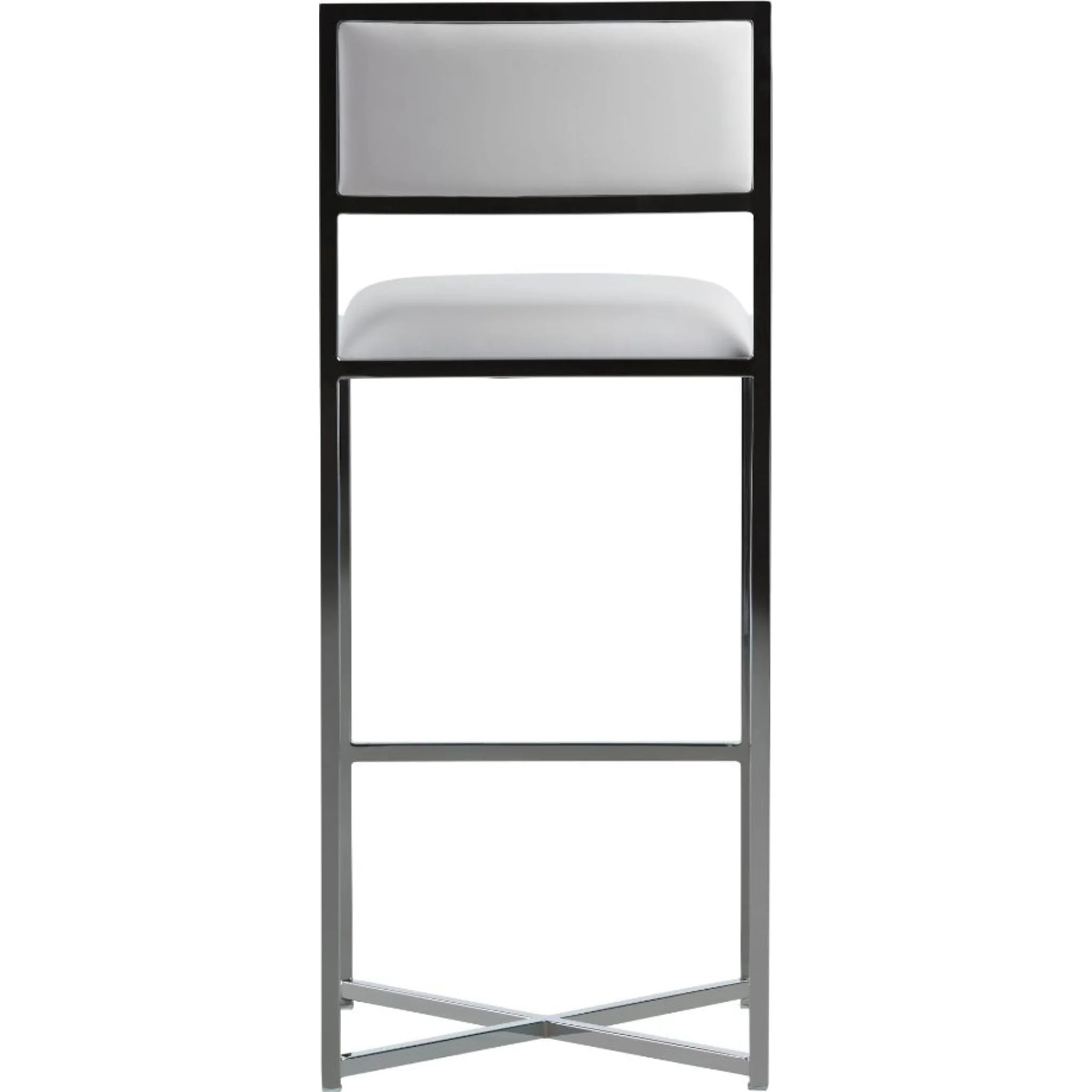 Amalfi X-Base Bar Stool in White Leather - Image 4