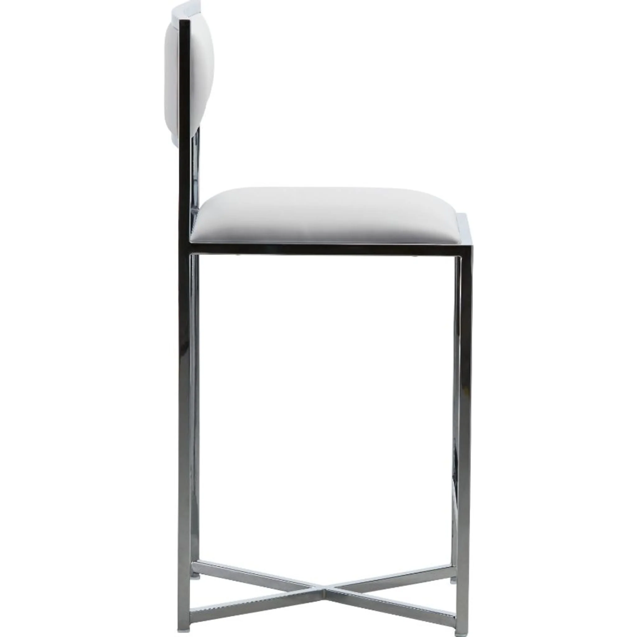 Amalfi X-Base Counter Stool in White Leather - Image 3