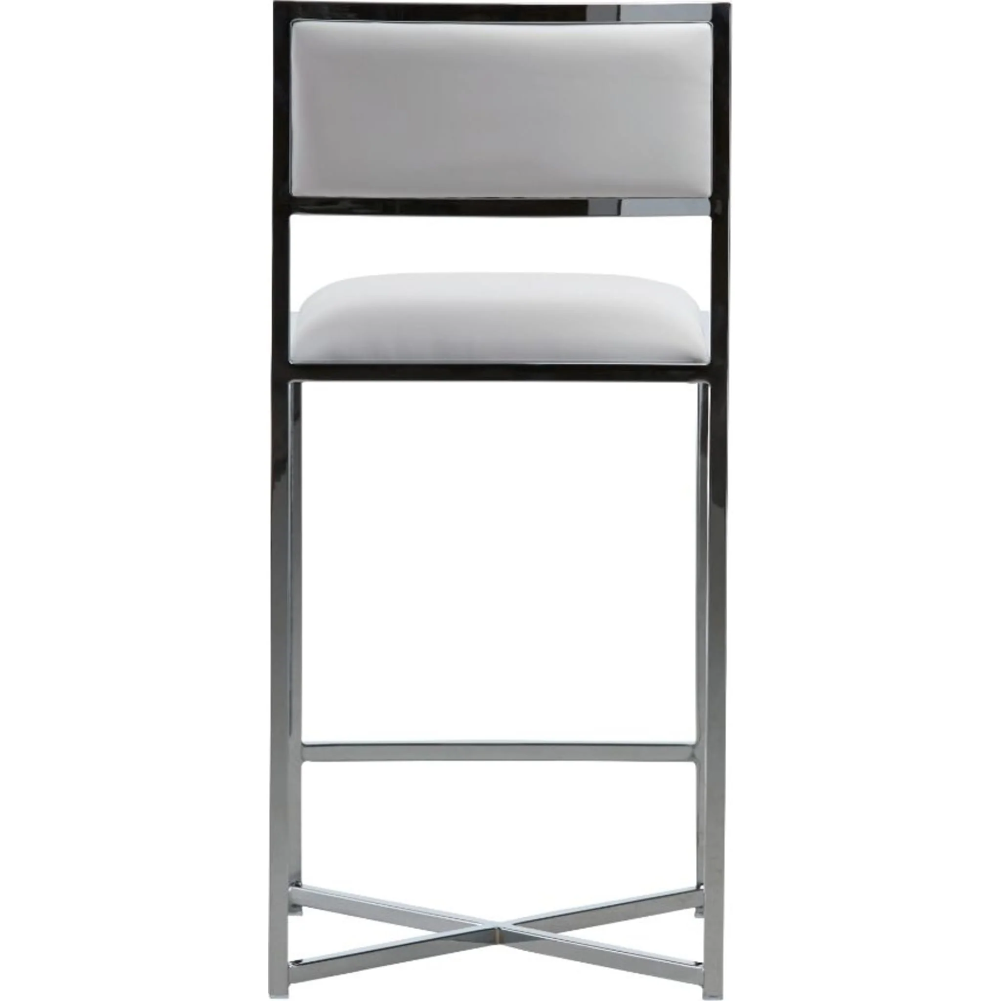 Amalfi X-Base Counter Stool in White Leather - Image 4
