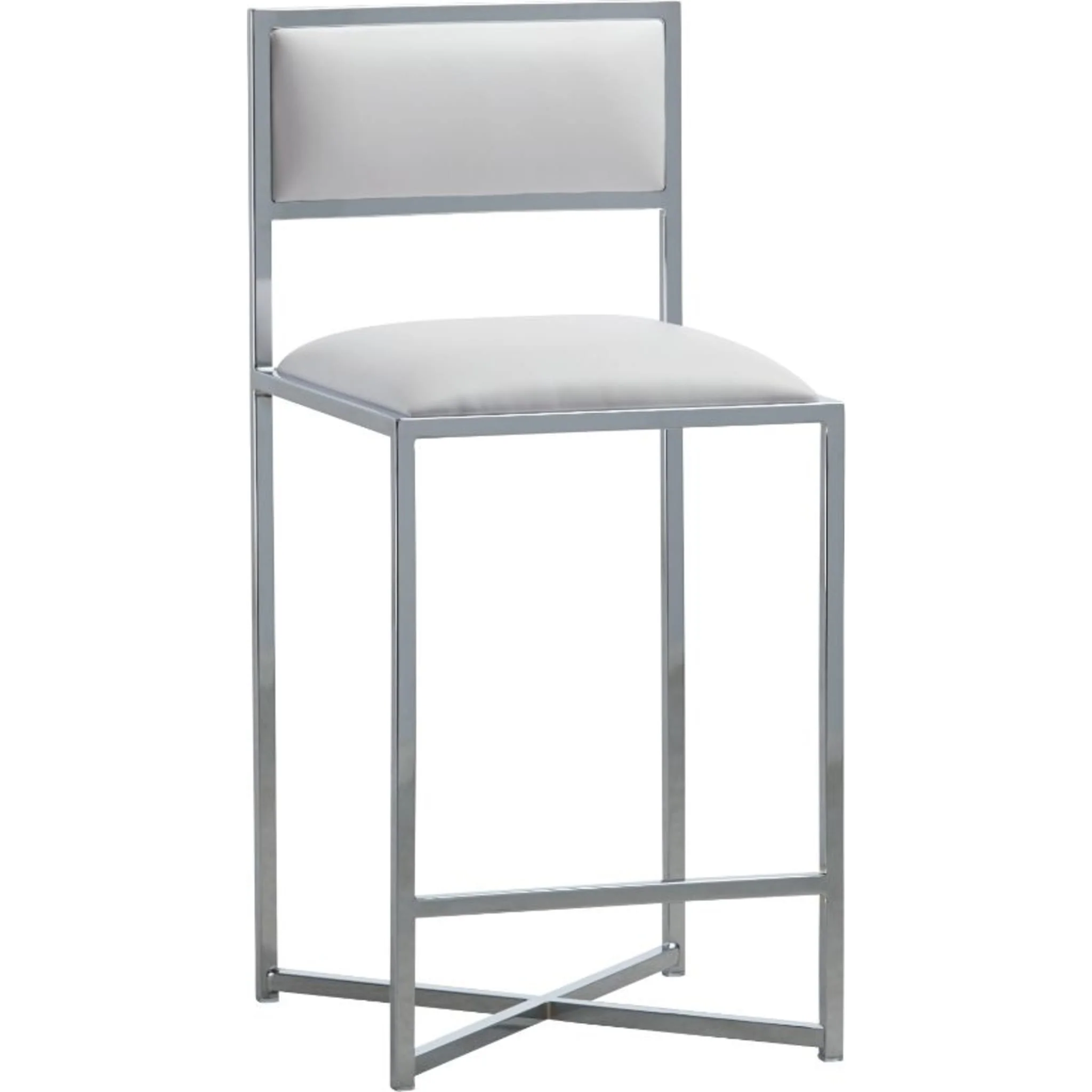 Amalfi X-Base Counter Stool in White Leather - Image 5