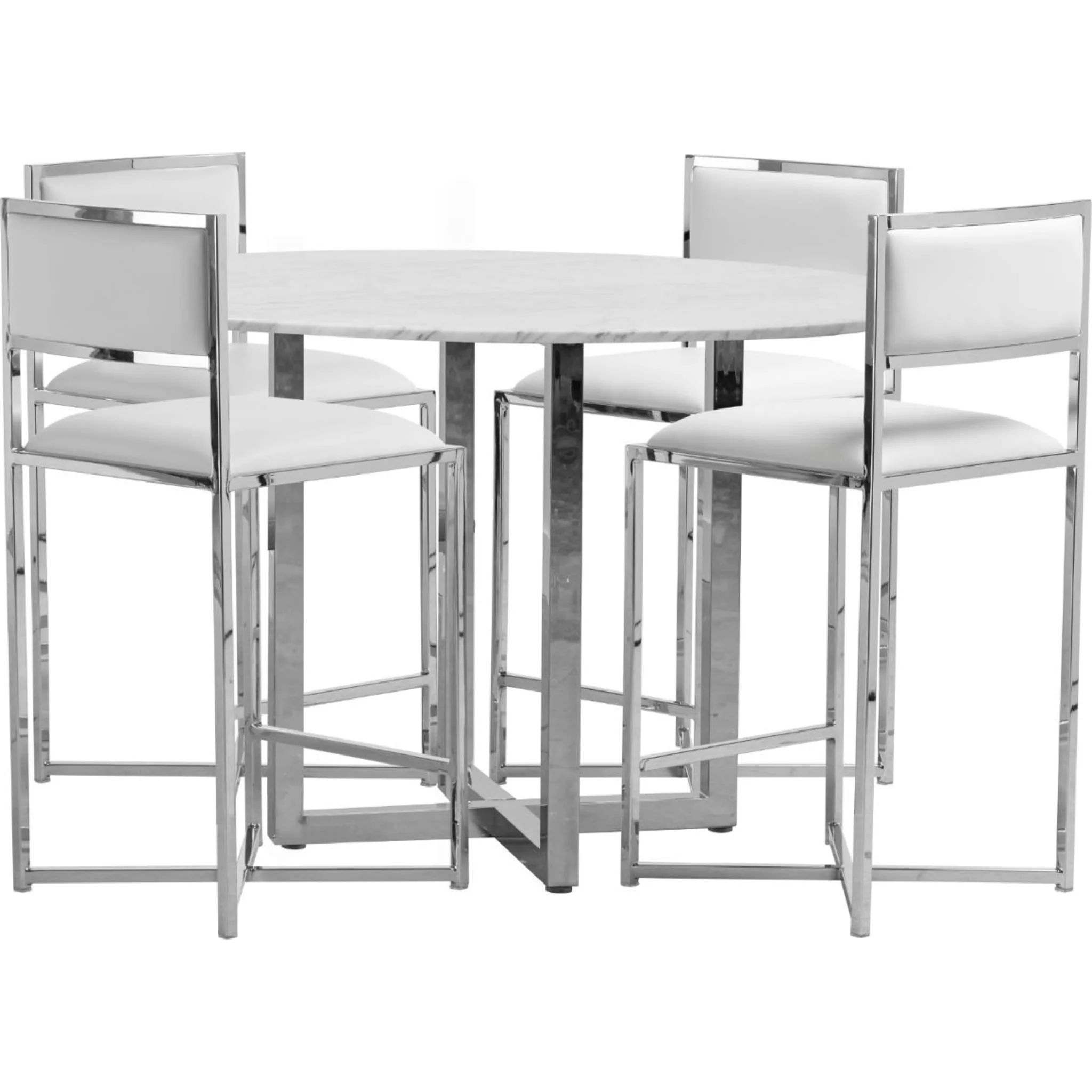 Amalfi X-Base Counter Stool in White Leather - Image 6