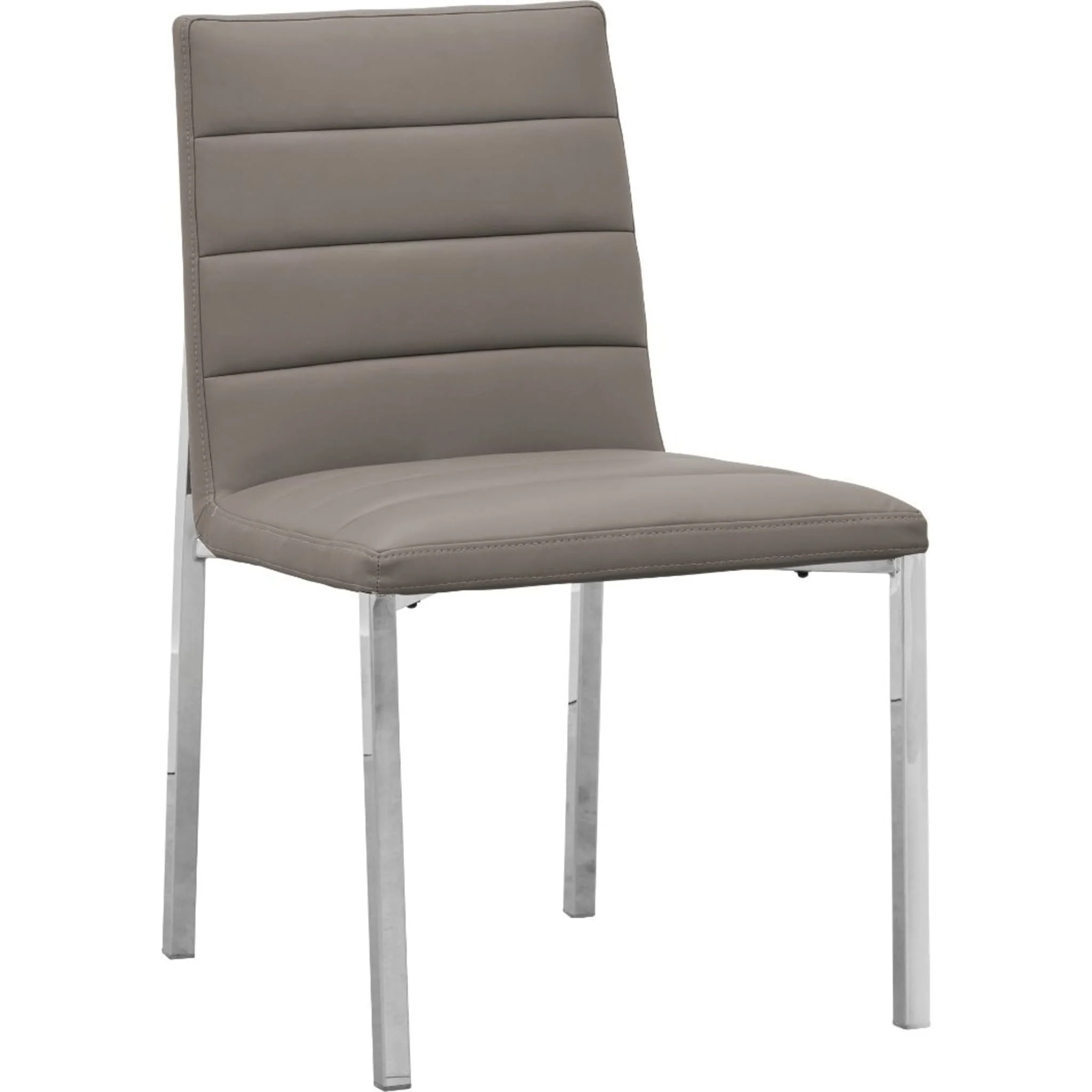 Amalfi Metal Back Chair in Taupe Leather - Image 3