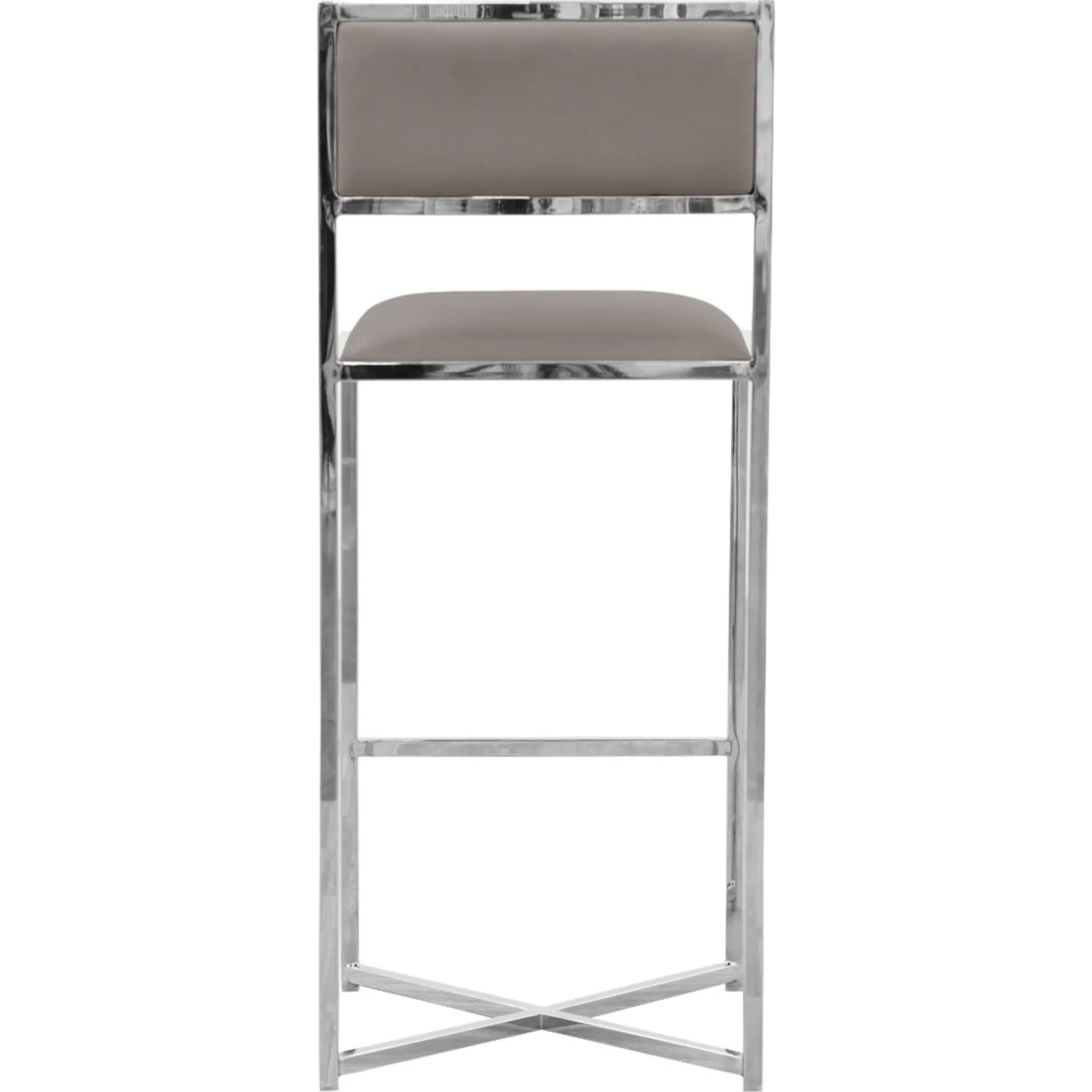Amalfi X-Base Bar Stool in Taupe Leather - Image 3