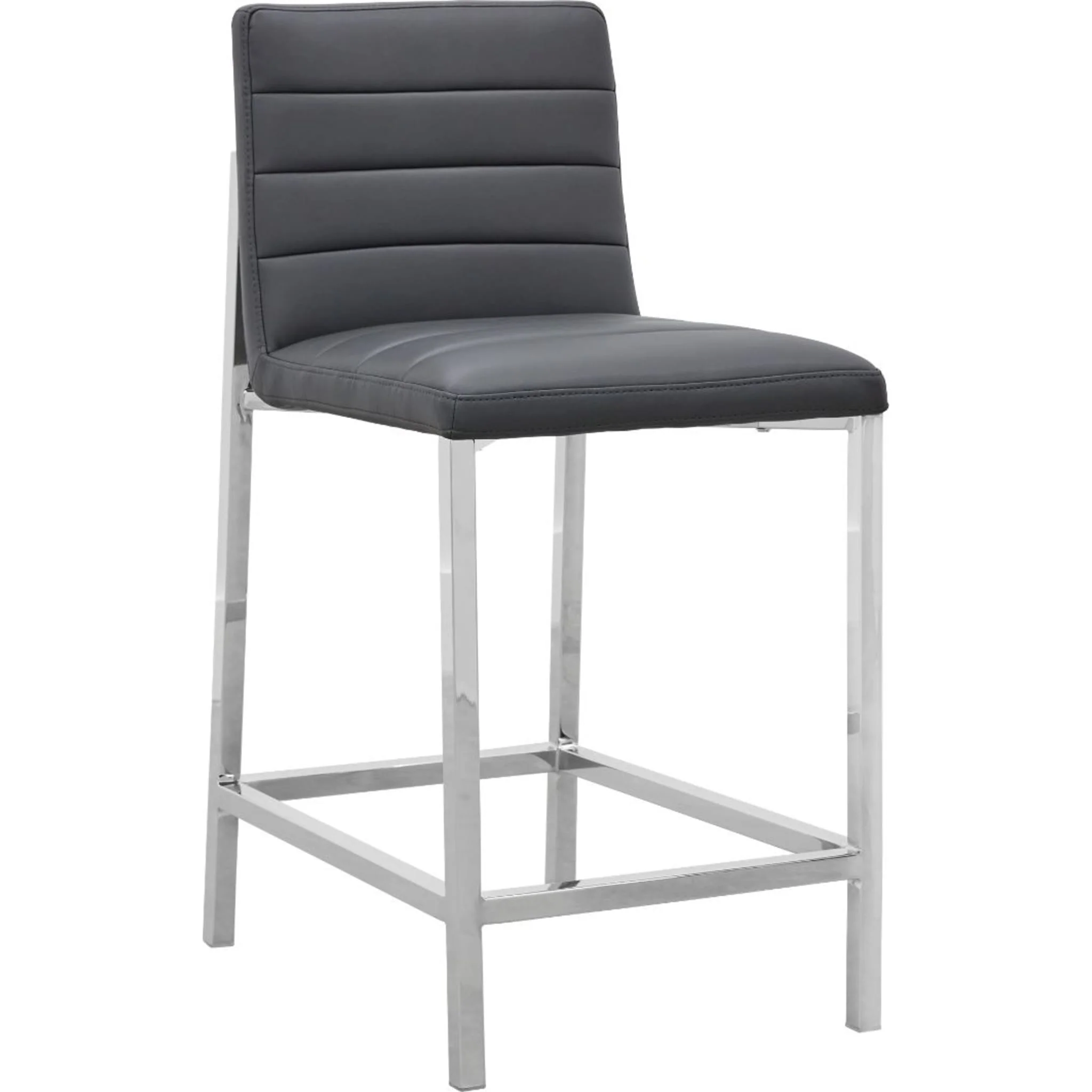 Amalfi Metal Back Counter Stool in Cobalt Leather - Image 3