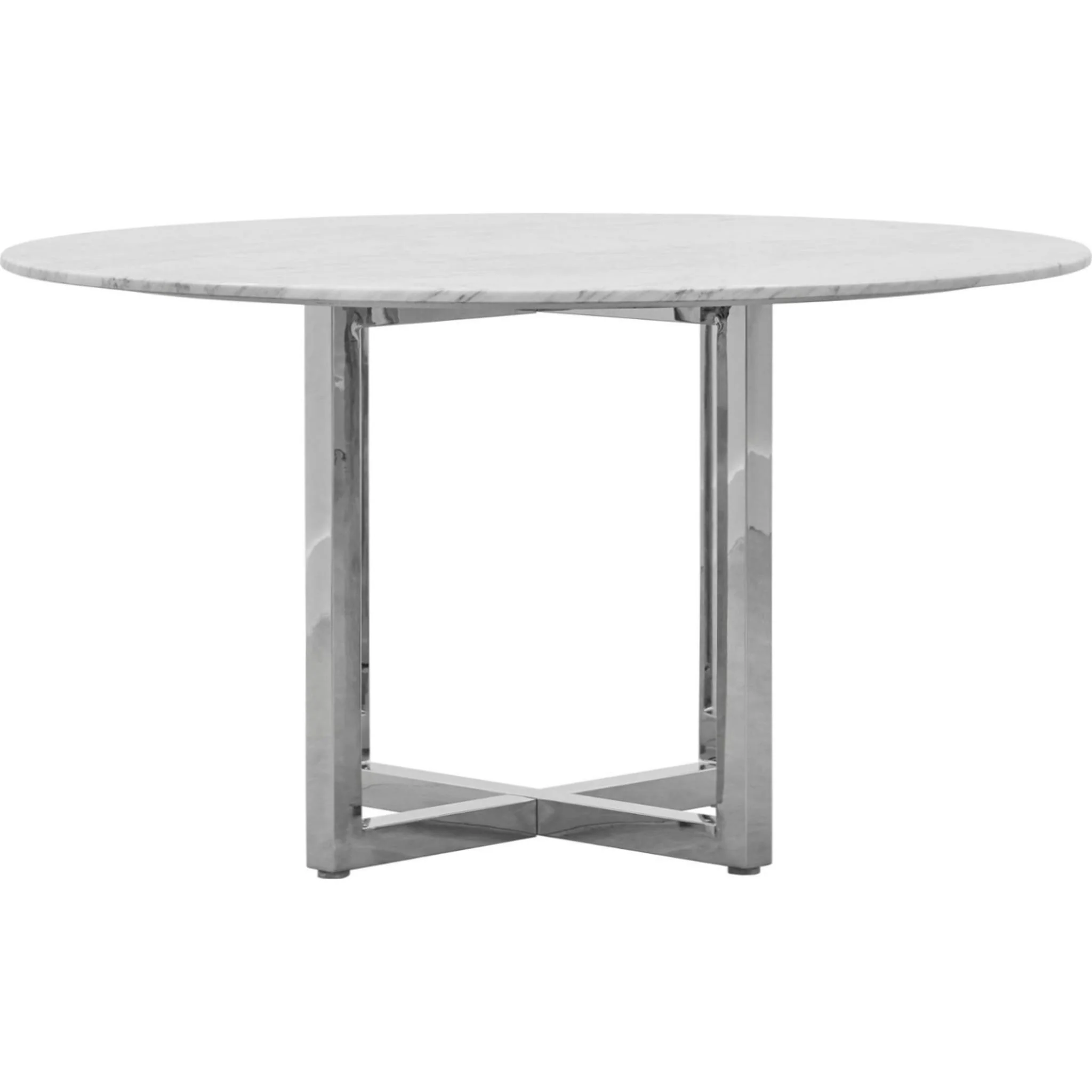Amalfi 48 inch Round Carrara Marble Top Dining Table with Chrome Base - Image 3