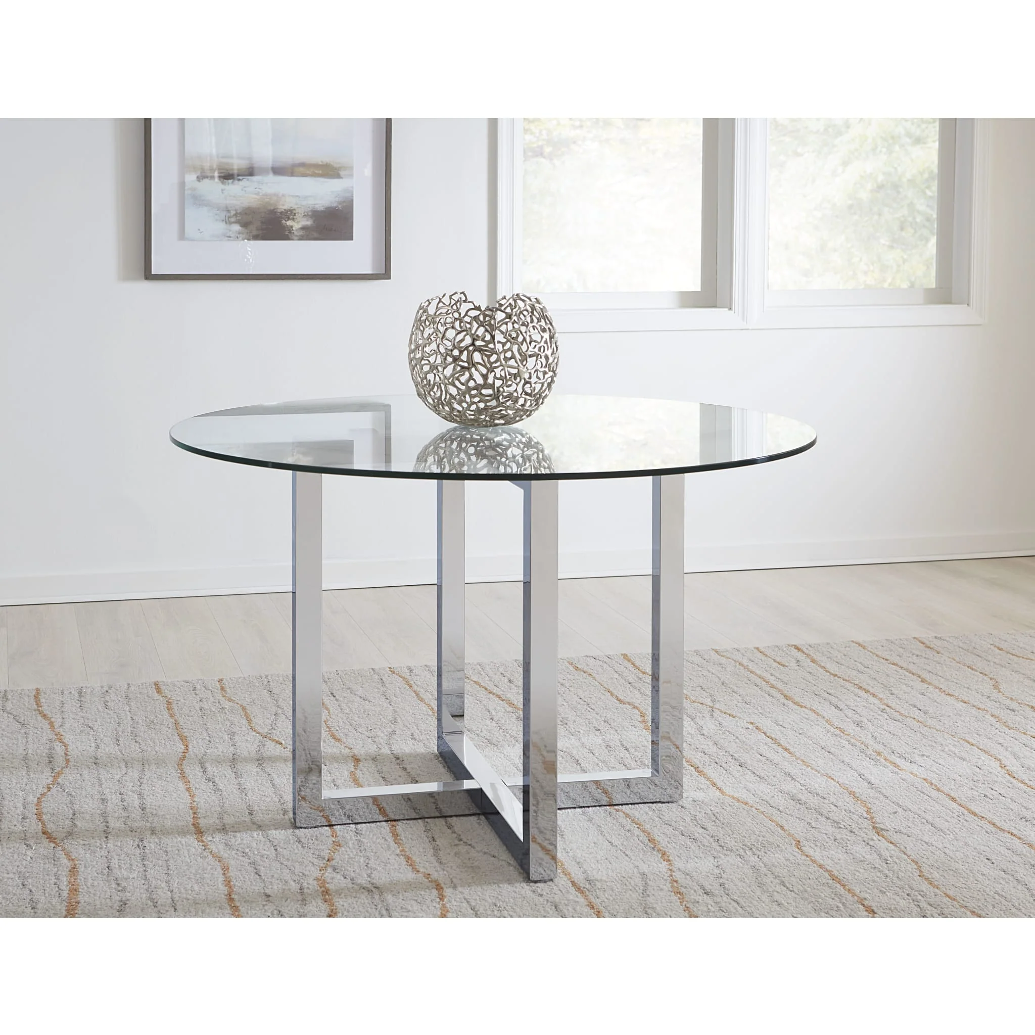 Amalfi 48 inch Round Glass Top Counter Table