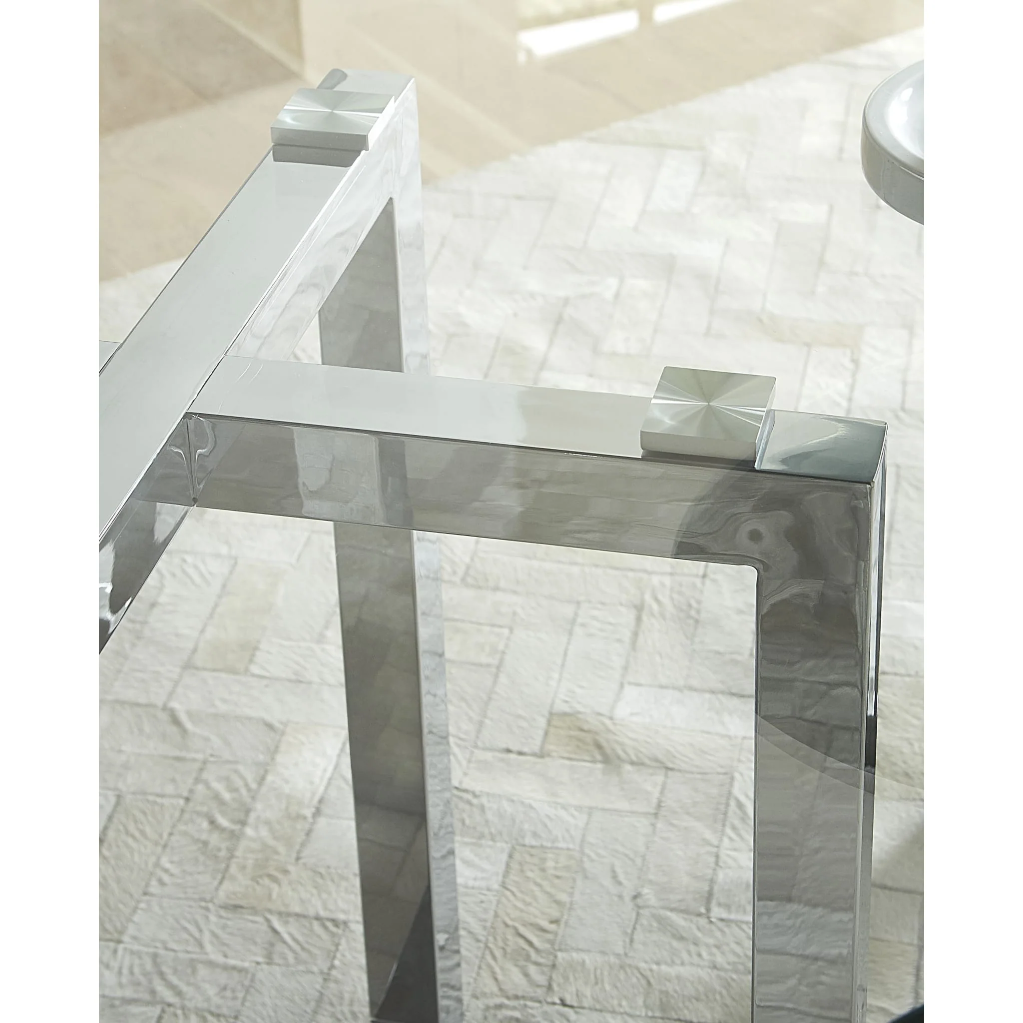 Amalfi 54 inch Round Glass Top Counter Table - Image 2