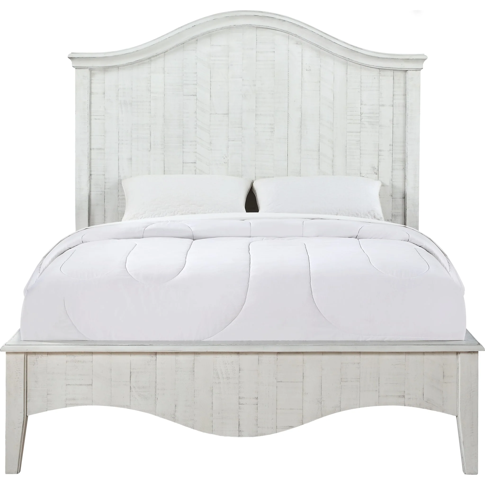 Ella Solid Wood Crown Bed in White Wash - Image 6