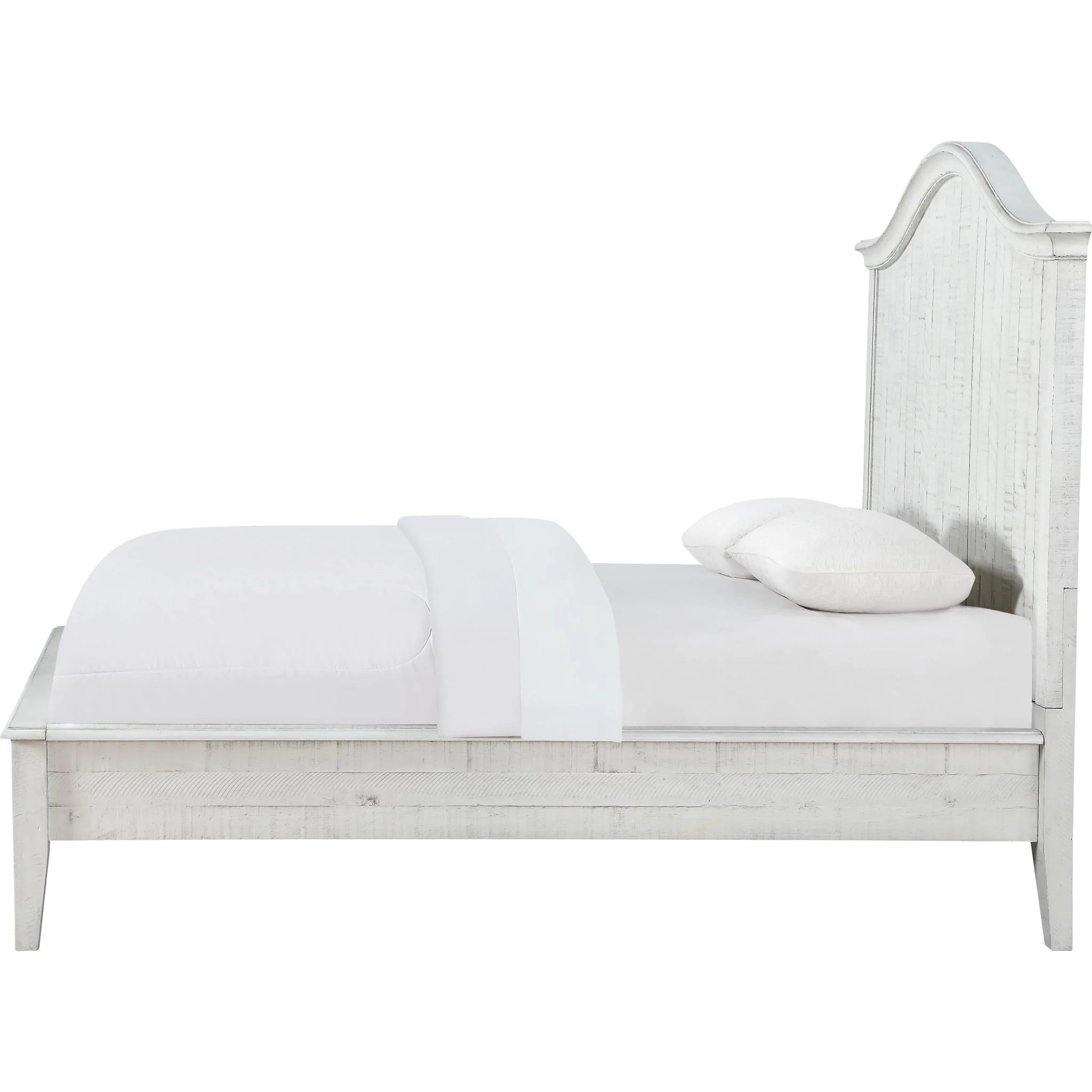 Ella Solid Wood Crown Bed in White Wash - Image 7
