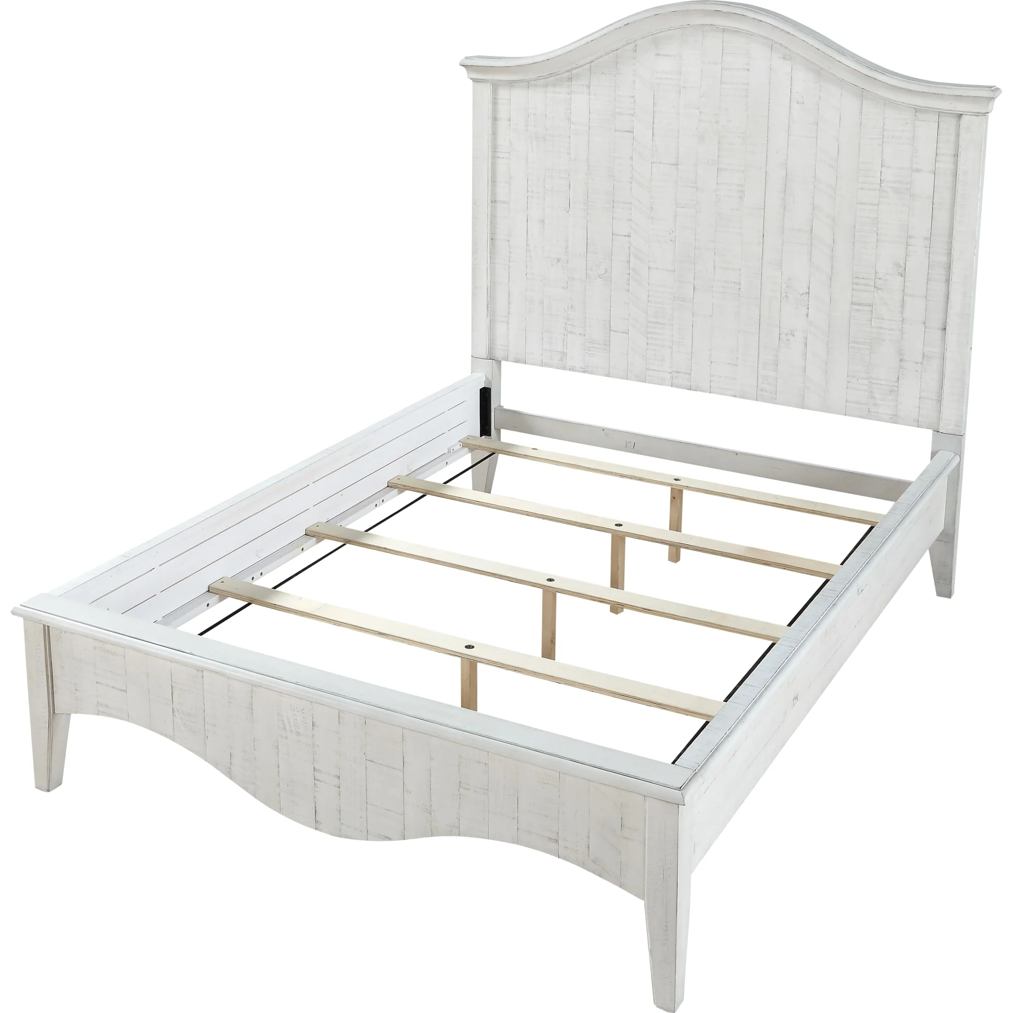 Ella Solid Wood Crown Bed in White Wash - Image 8