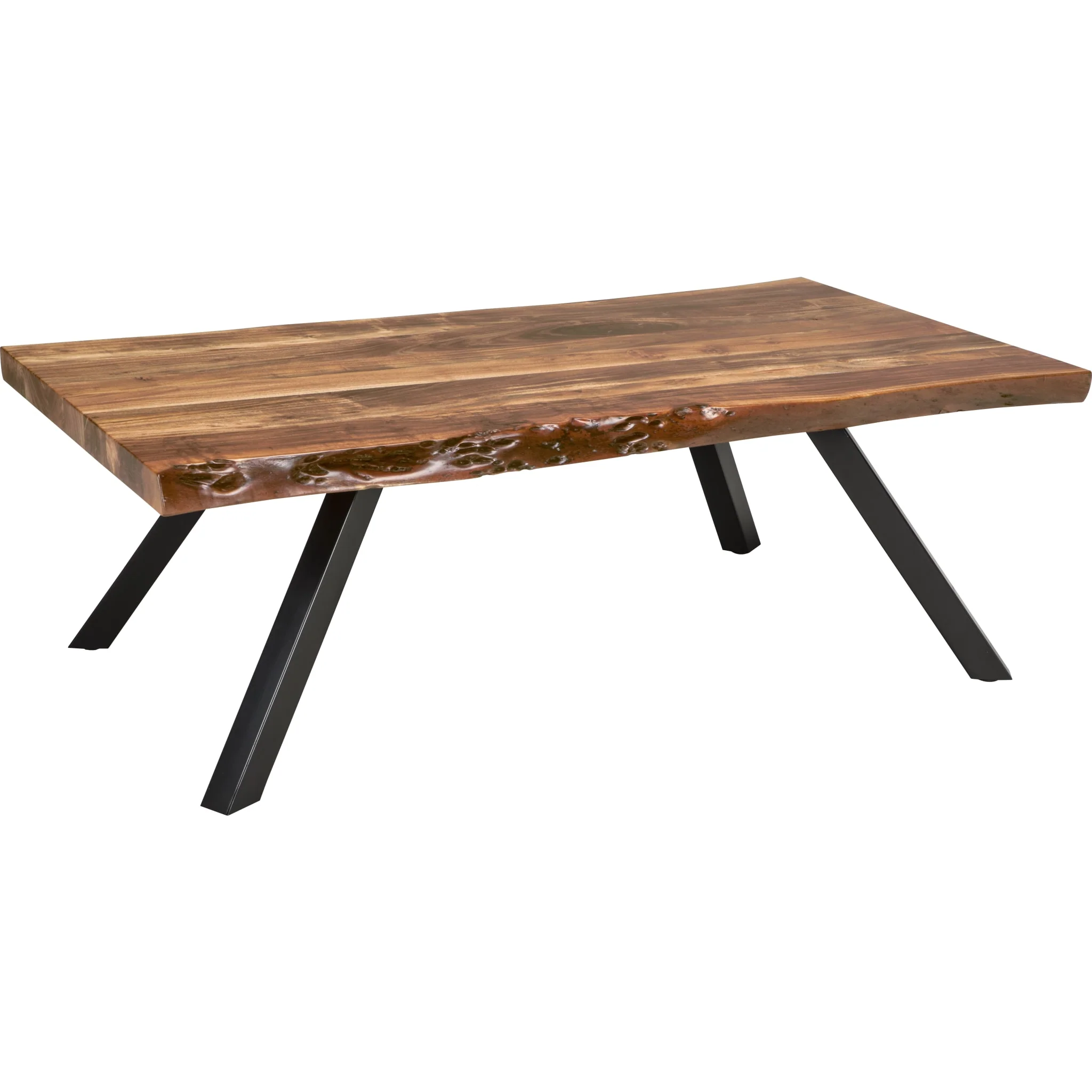 Reese Live Edge Solid Wood Metal Leg Coffee Table in Natural Acacia - Image 3