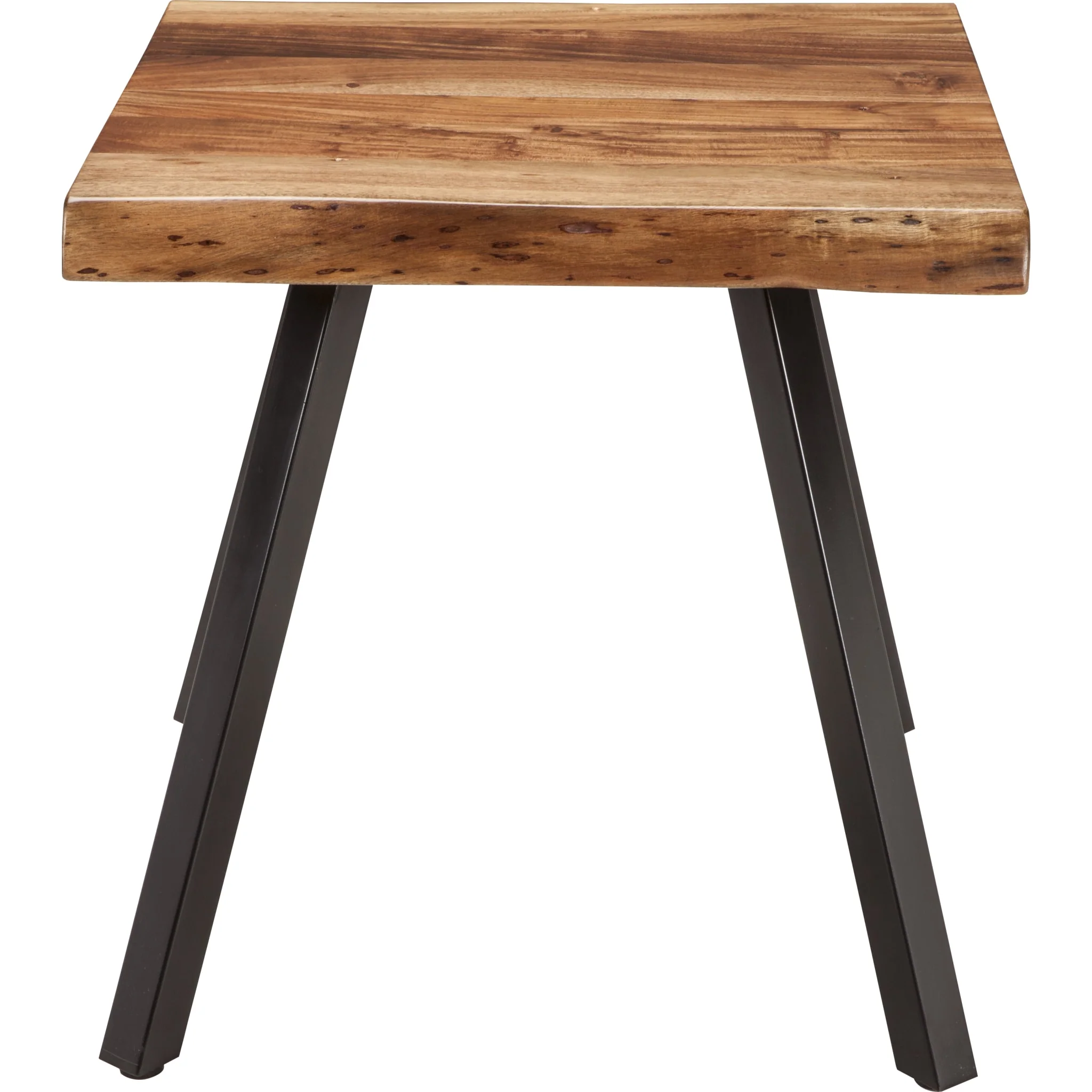 Reese Live Edge Solid Wood Metal Leg End Table in Natural Acacia - Image 3