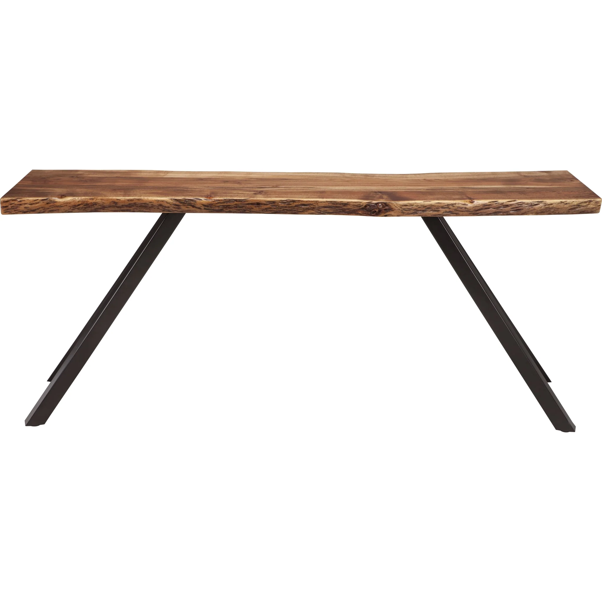 Reese Live Edge Solid Wood Metal Leg Console Table in Natural Acacia - Image 3