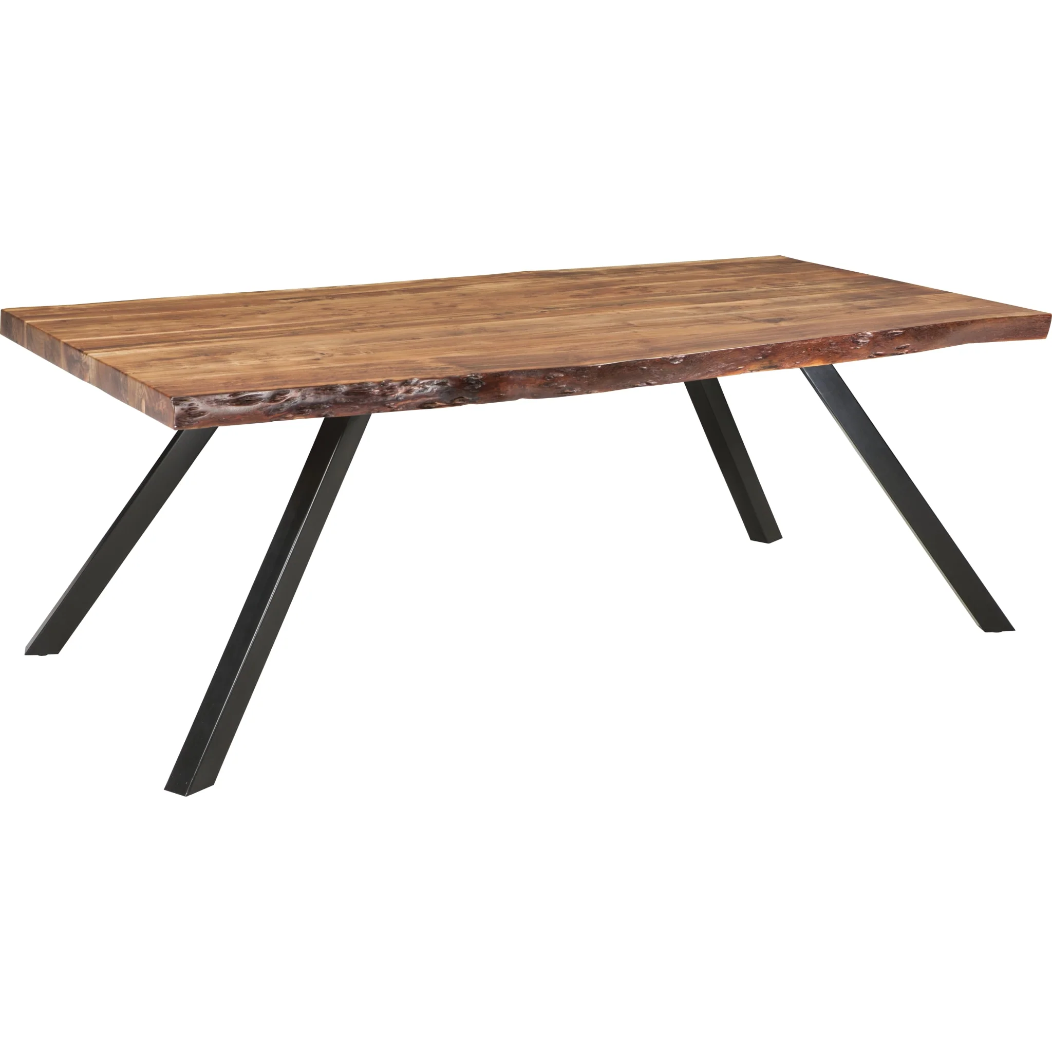 Reese Live Edge Solid Wood Metal Leg Dining Table in Natural Acacia - Image 4