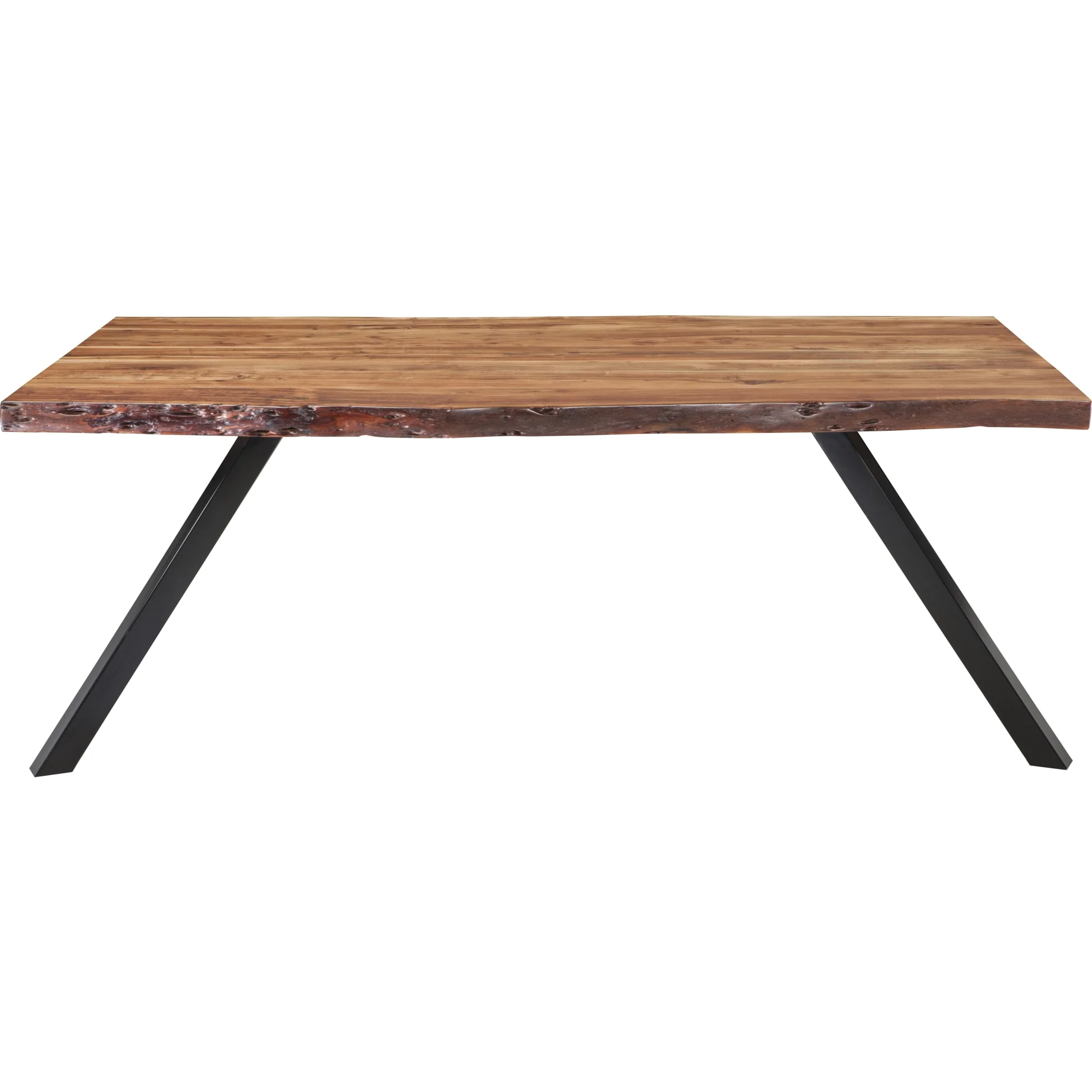 Reese Live Edge Solid Wood Metal Leg Dining Table in Natural Acacia - Image 5