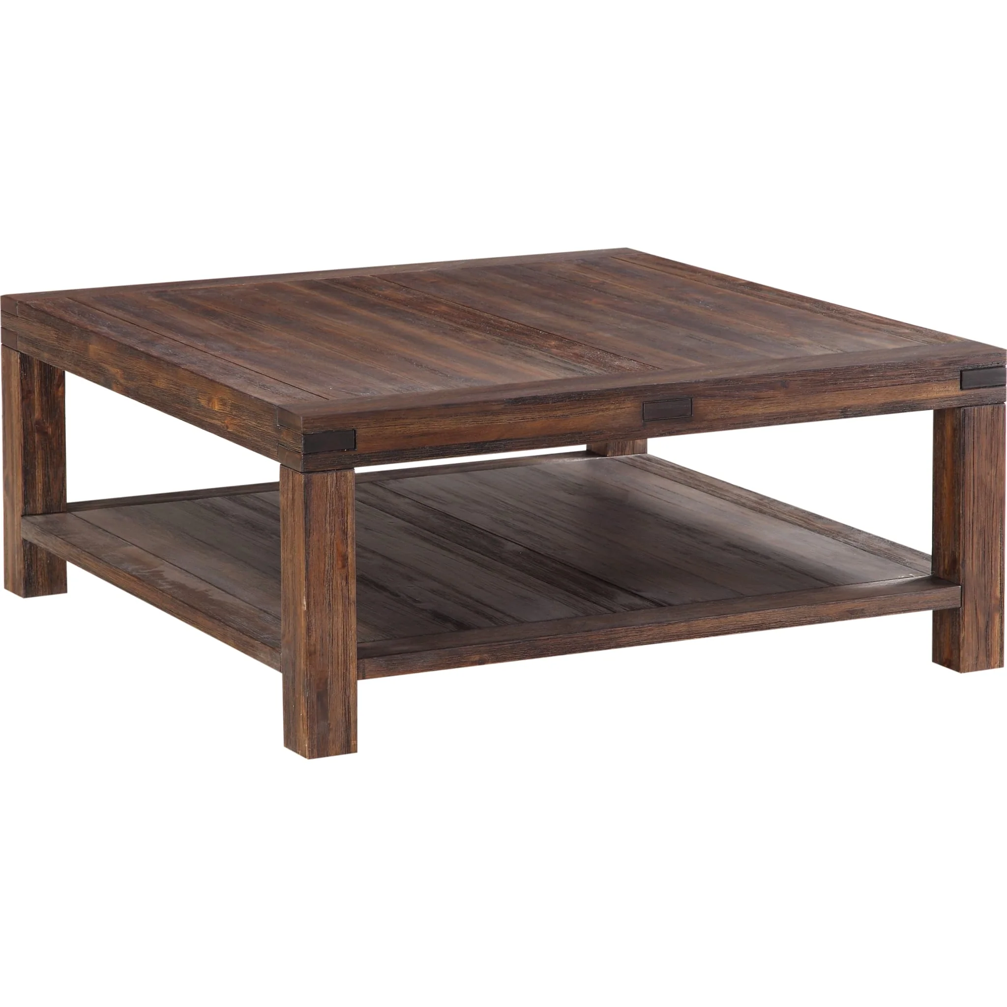 Meadow Solid Wood Square Coffee Table in Brick Brown - Image 3
