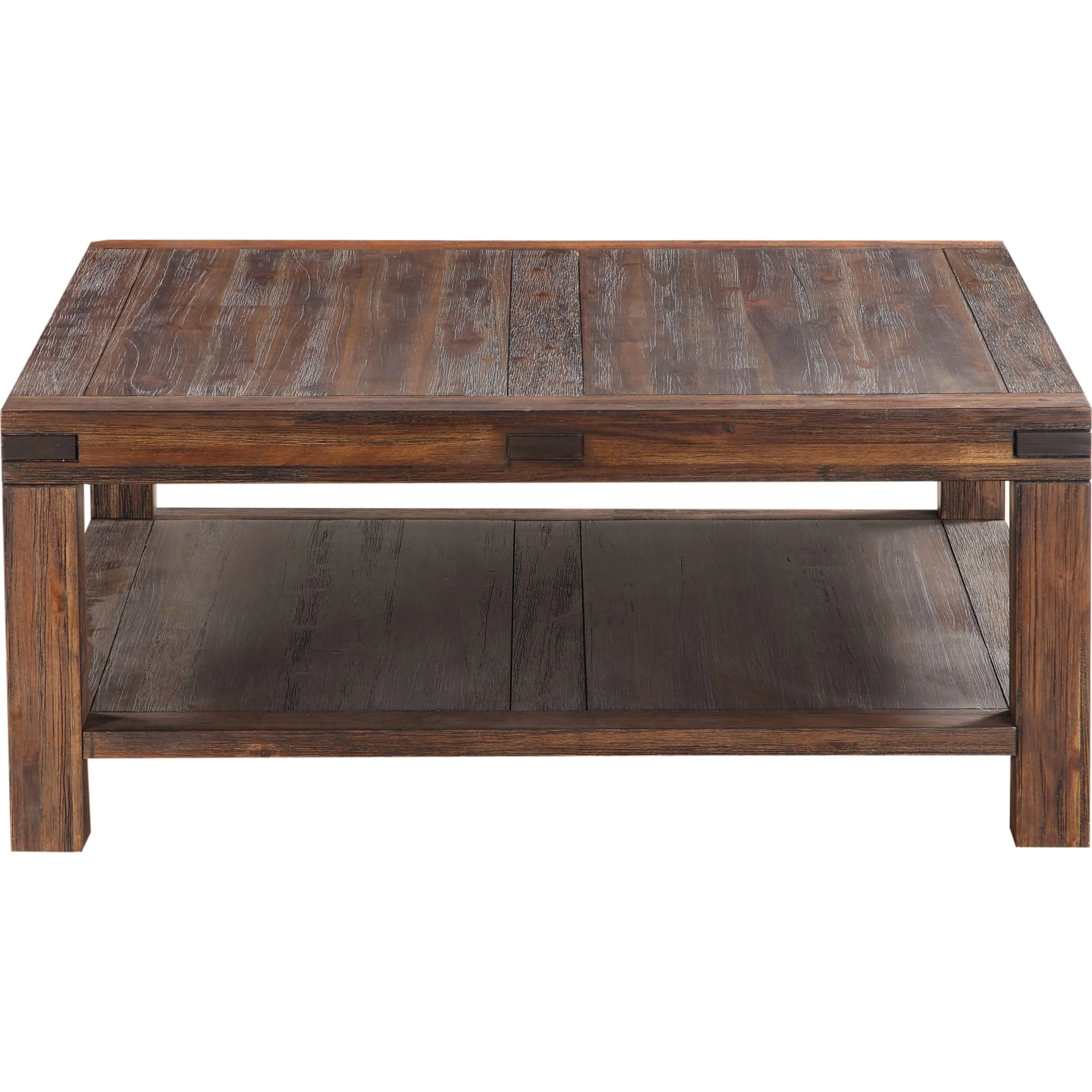 Meadow Solid Wood Square Coffee Table in Brick Brown - Image 4