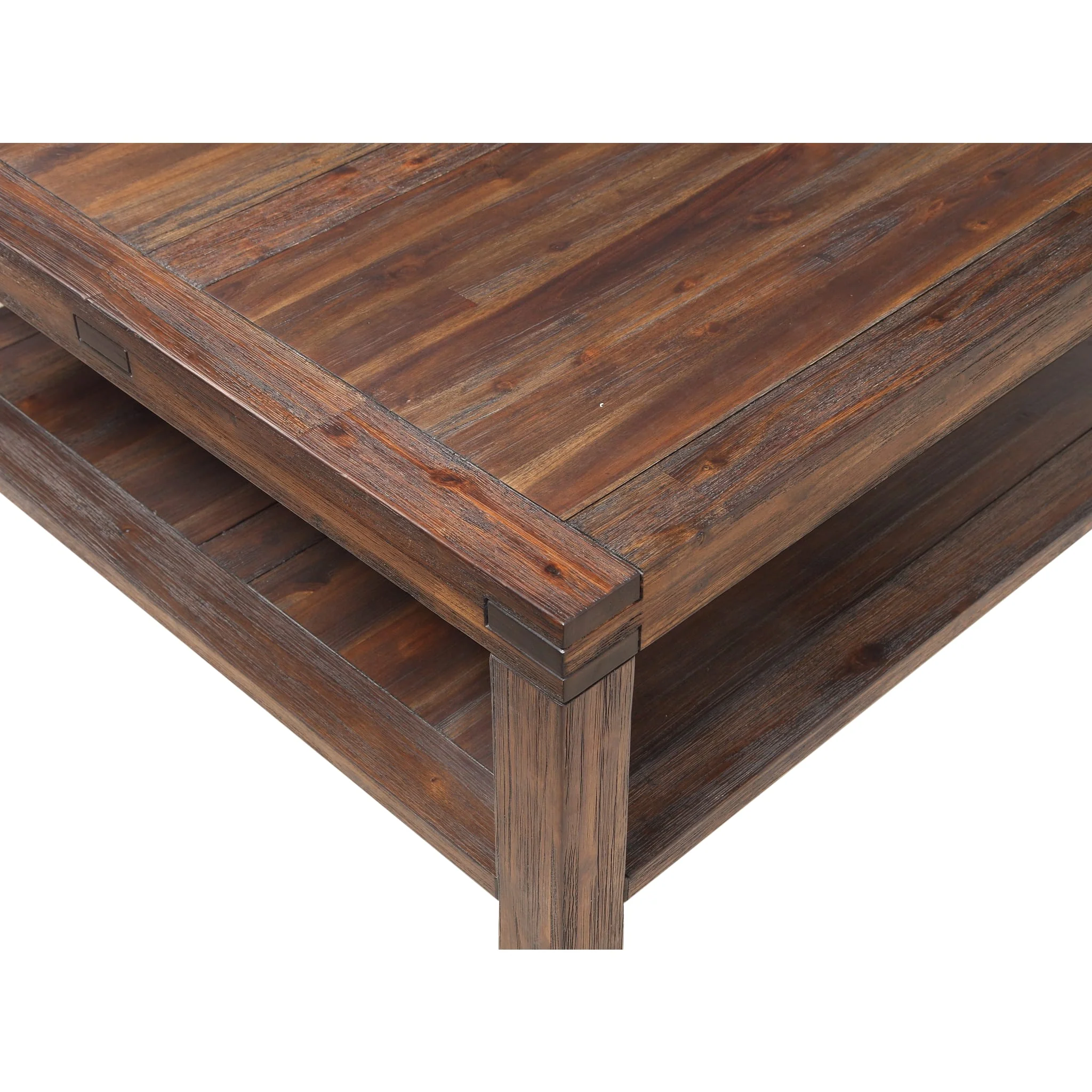 Meadow Solid Wood Square Coffee Table in Brick Brown - Image 5