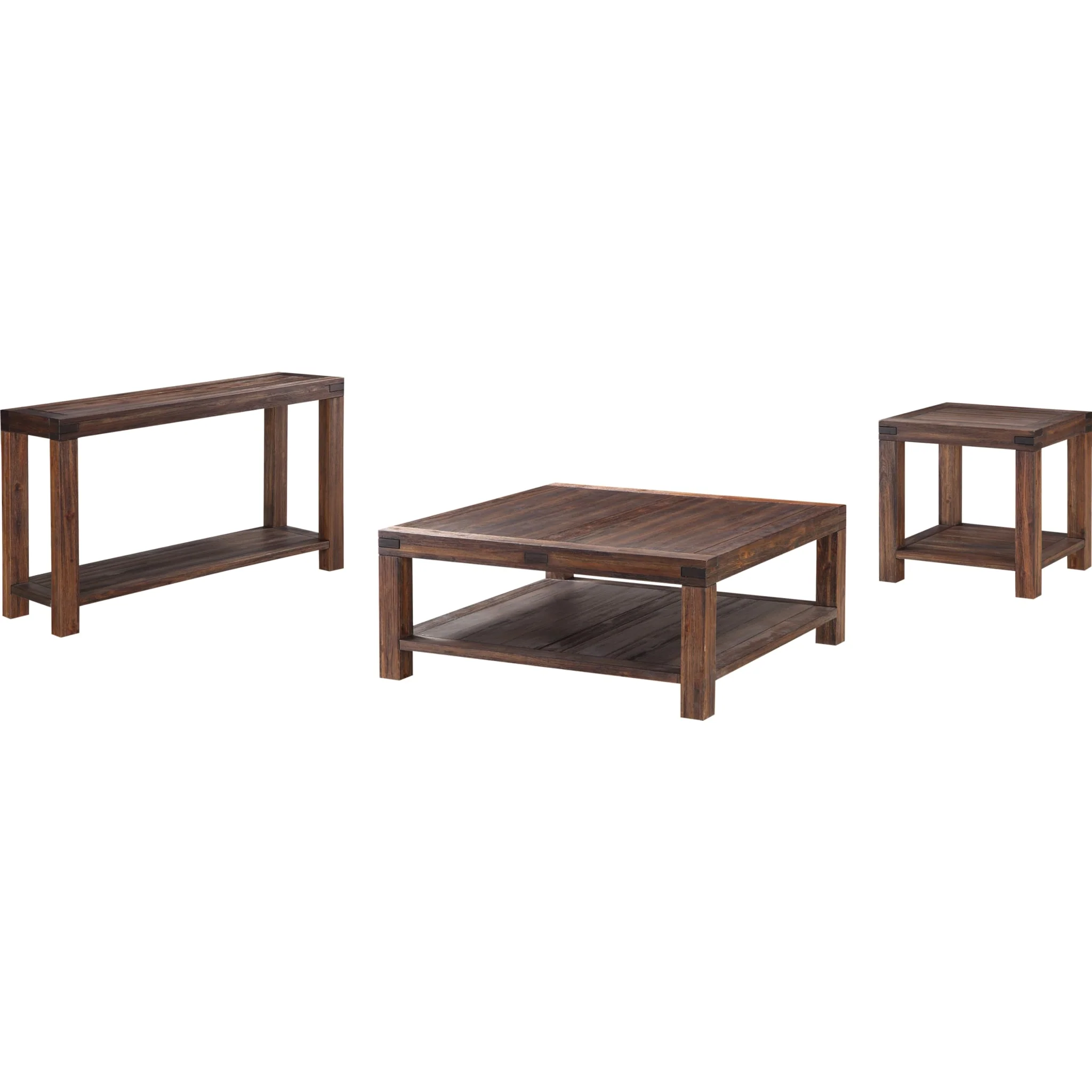Meadow Solid Wood Square Coffee Table in Brick Brown - Image 6