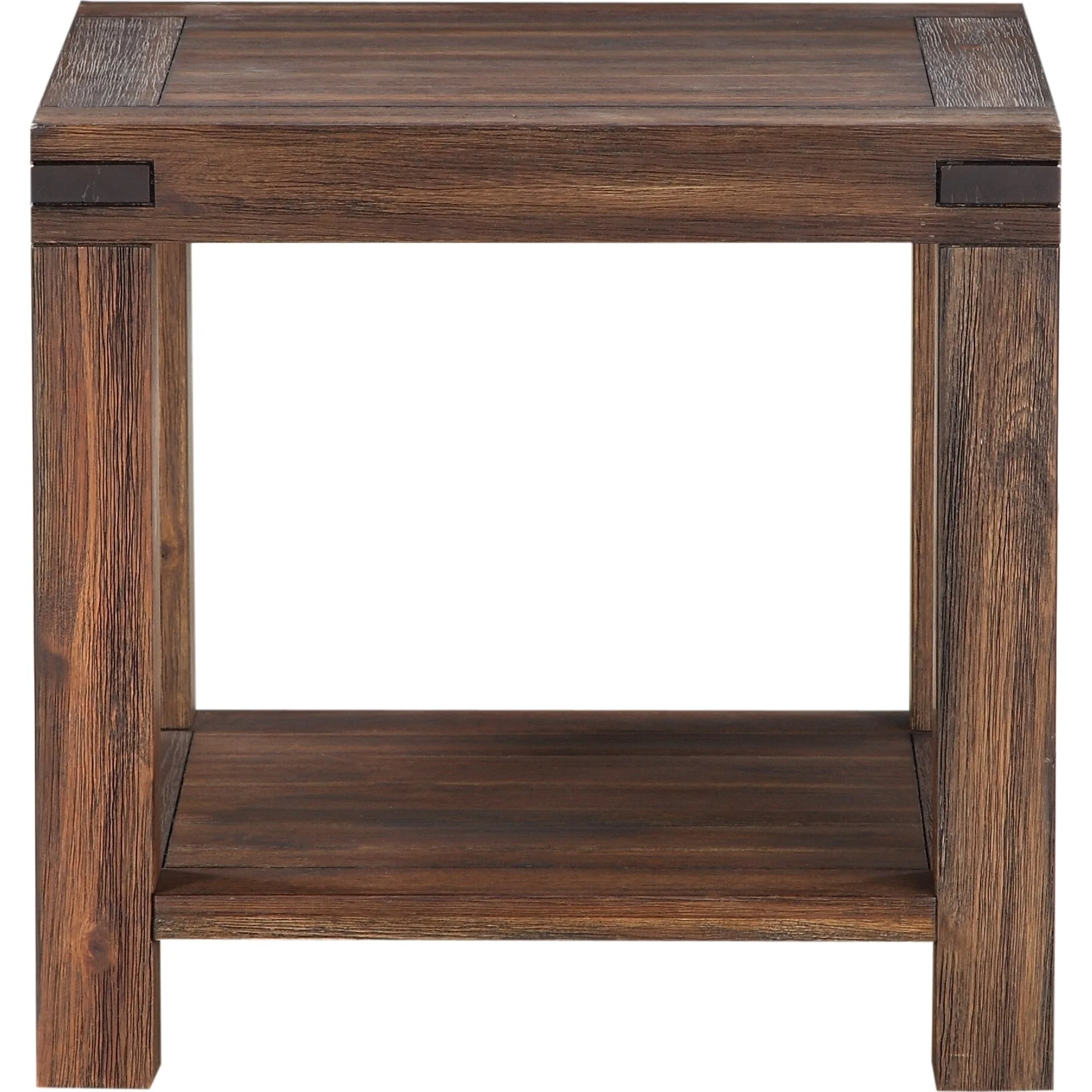 Meadow Solid Wood Rectangular Side Table in Brick Brown - Image 4