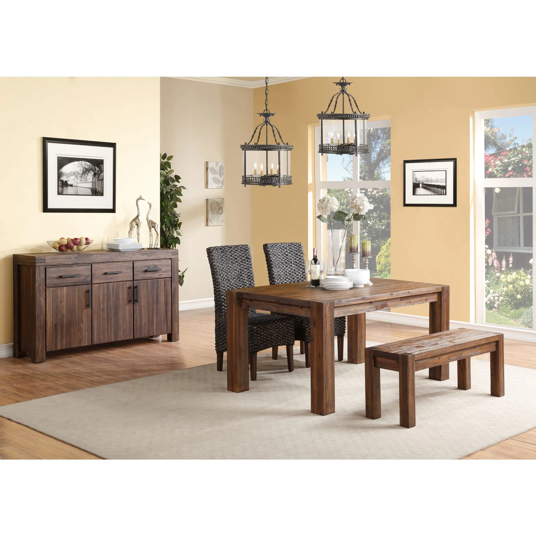Meadow Solid Wood Extending Dining Table in Brick Brown - Image 11