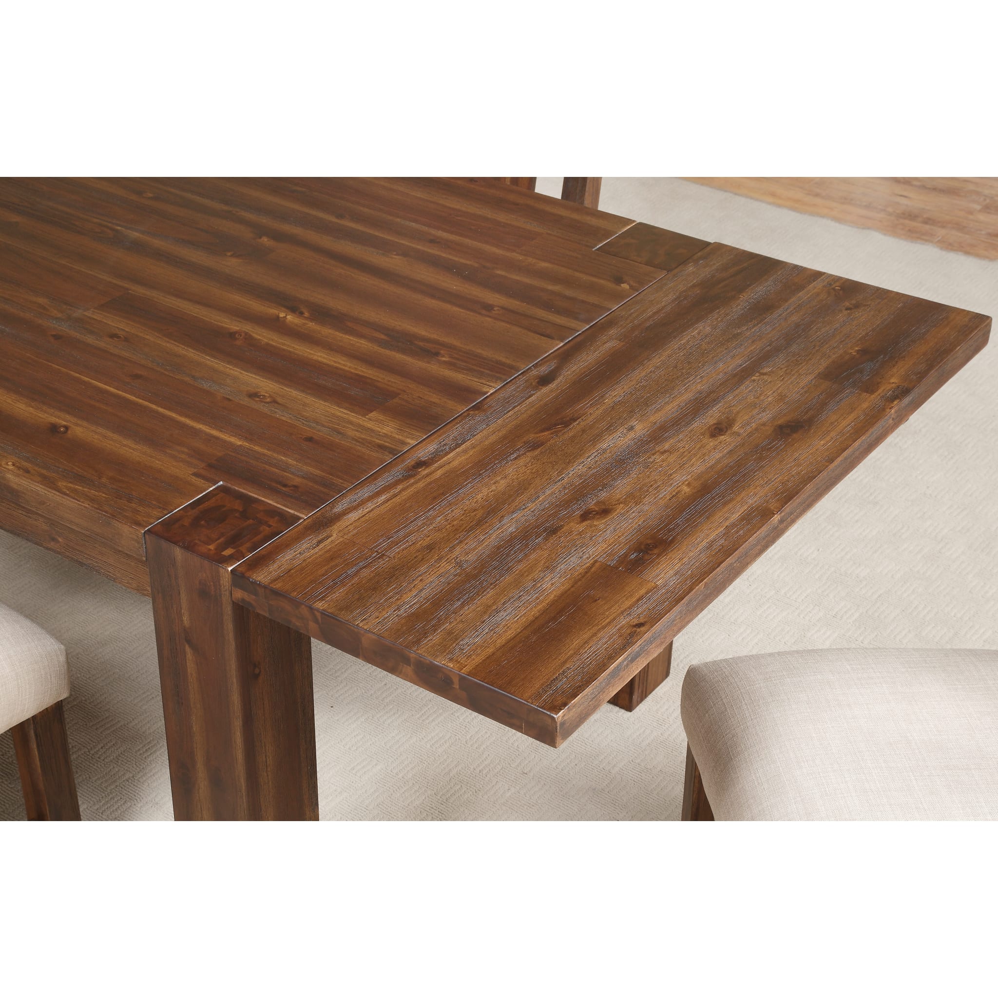 Meadow Solid Wood Extending Dining Table in Brick Brown - Image 14
