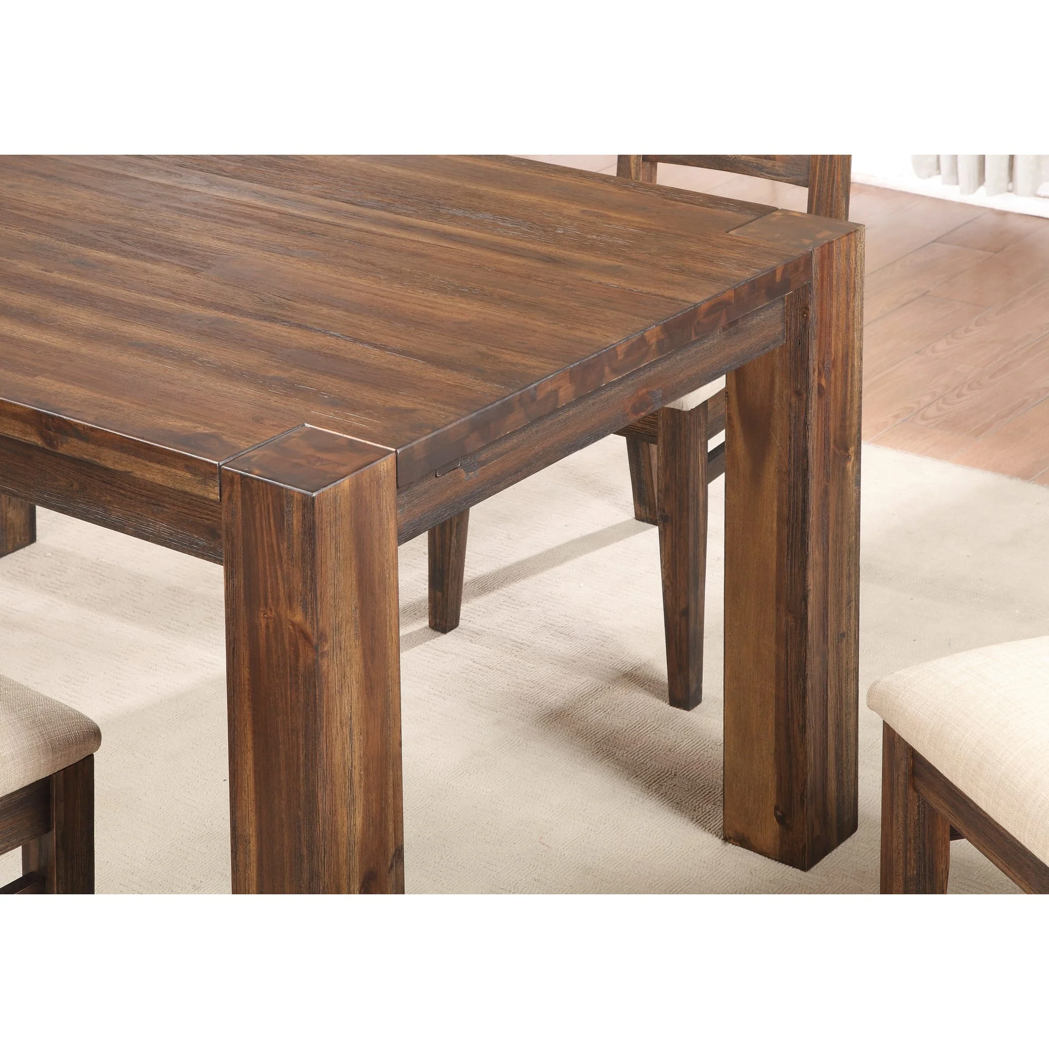 Meadow Solid Wood Extending Dining Table in Brick Brown - Image 16