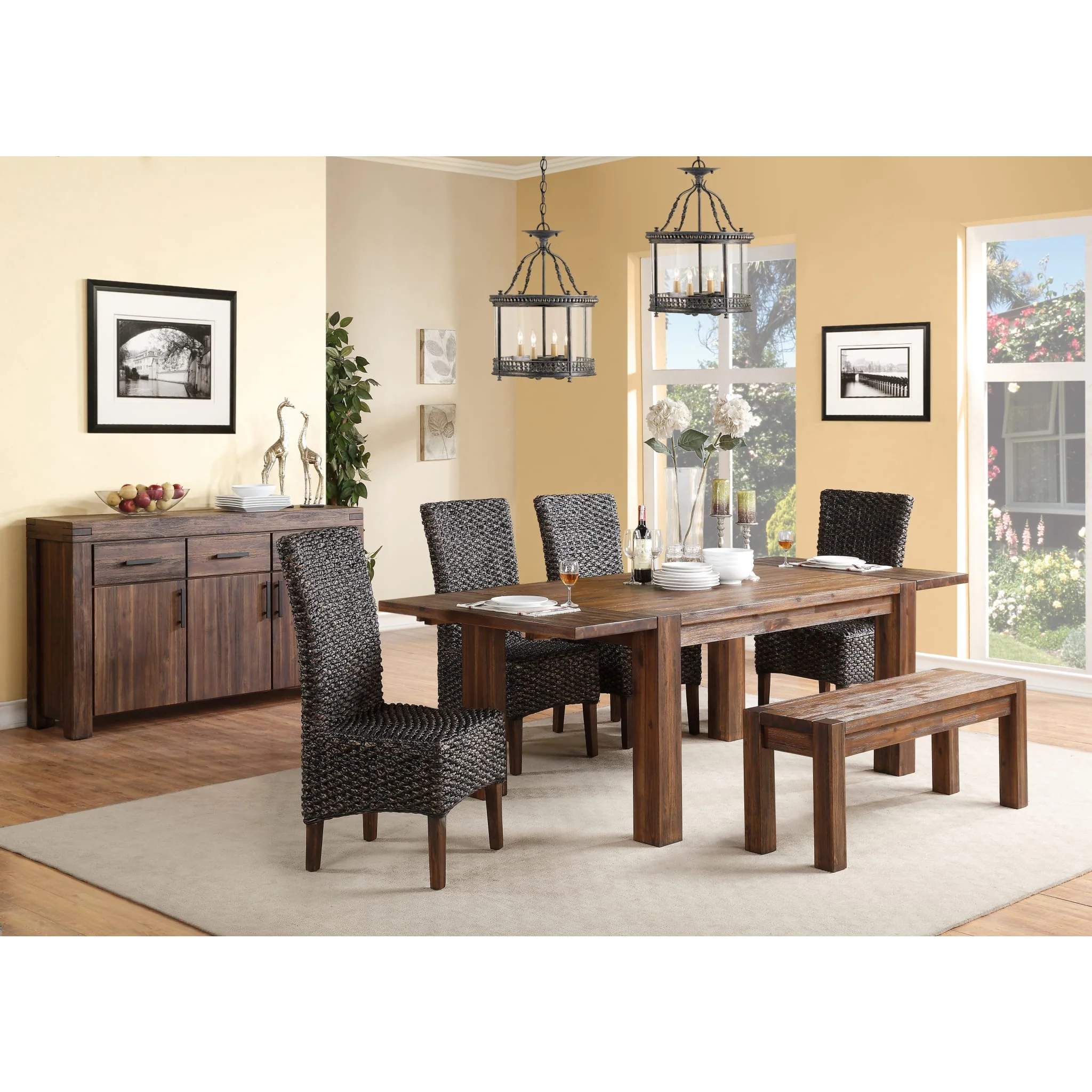 Meadow Solid Wood Extending Dining Table in Brick Brown - Image 3