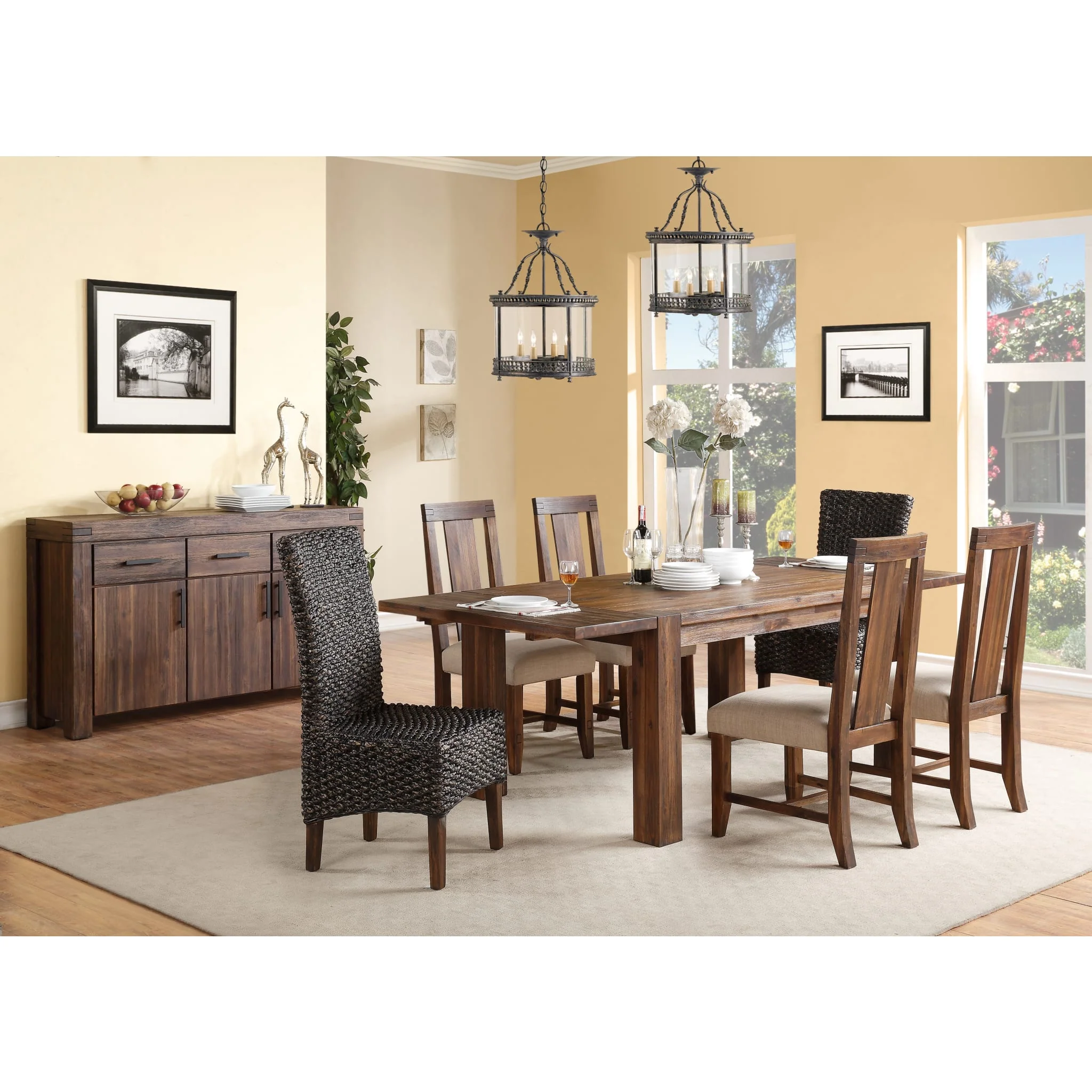 Meadow Solid Wood Extending Dining Table in Brick Brown - Image 7