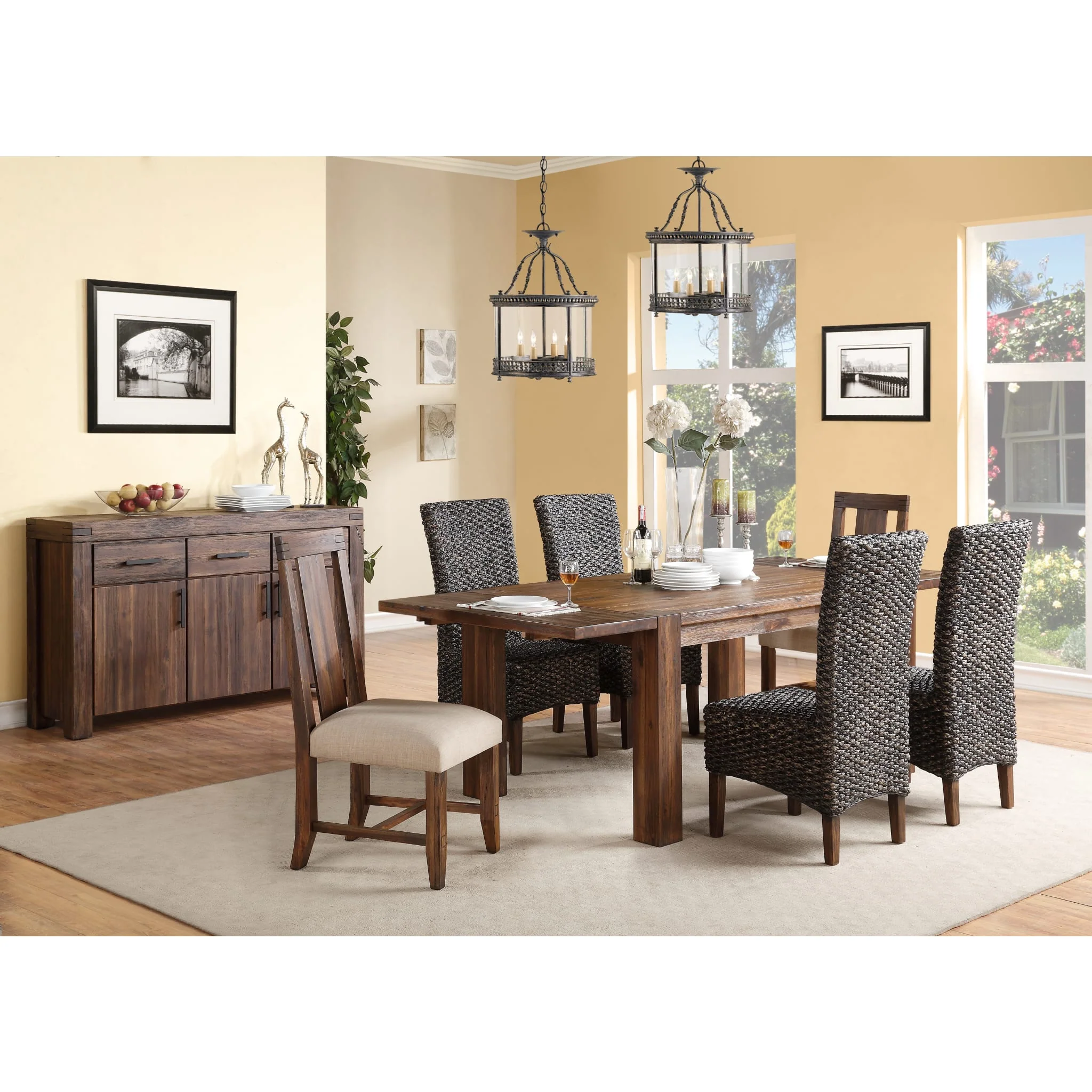 Meadow Solid Wood Extending Dining Table in Brick Brown - Image 8