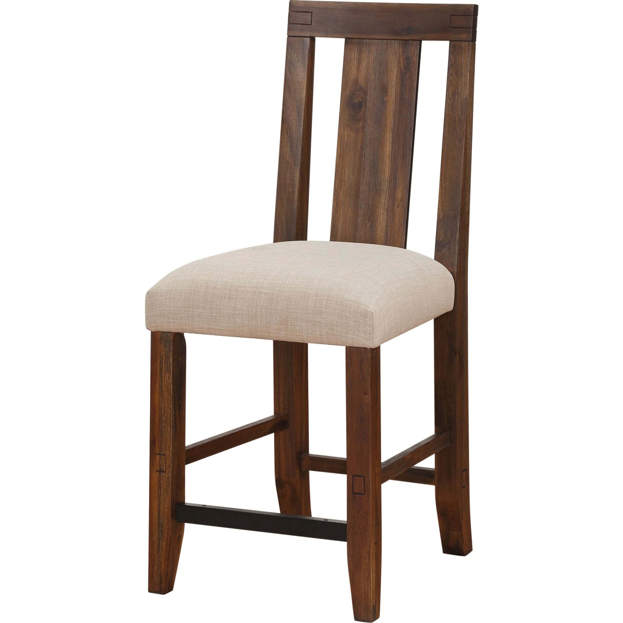 Meadow Solid Wood Upholstered Kitchen Counter Stool in Brick Brown - Image 4