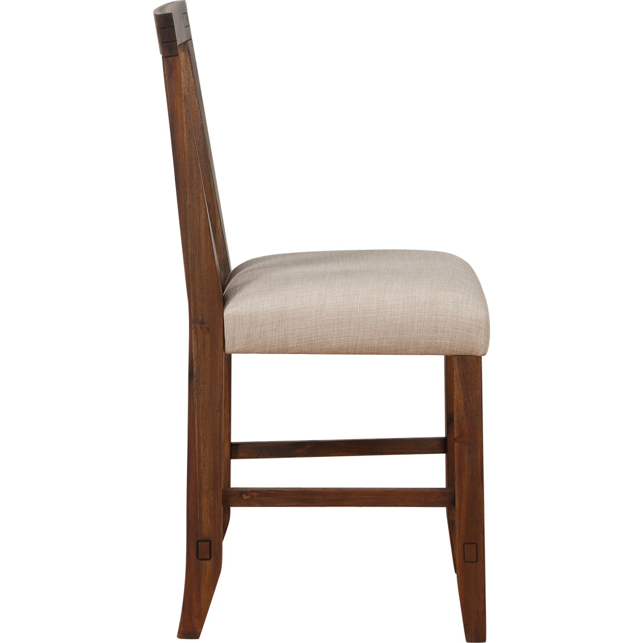 Meadow Solid Wood Upholstered Kitchen Counter Stool in Brick Brown - Image 5
