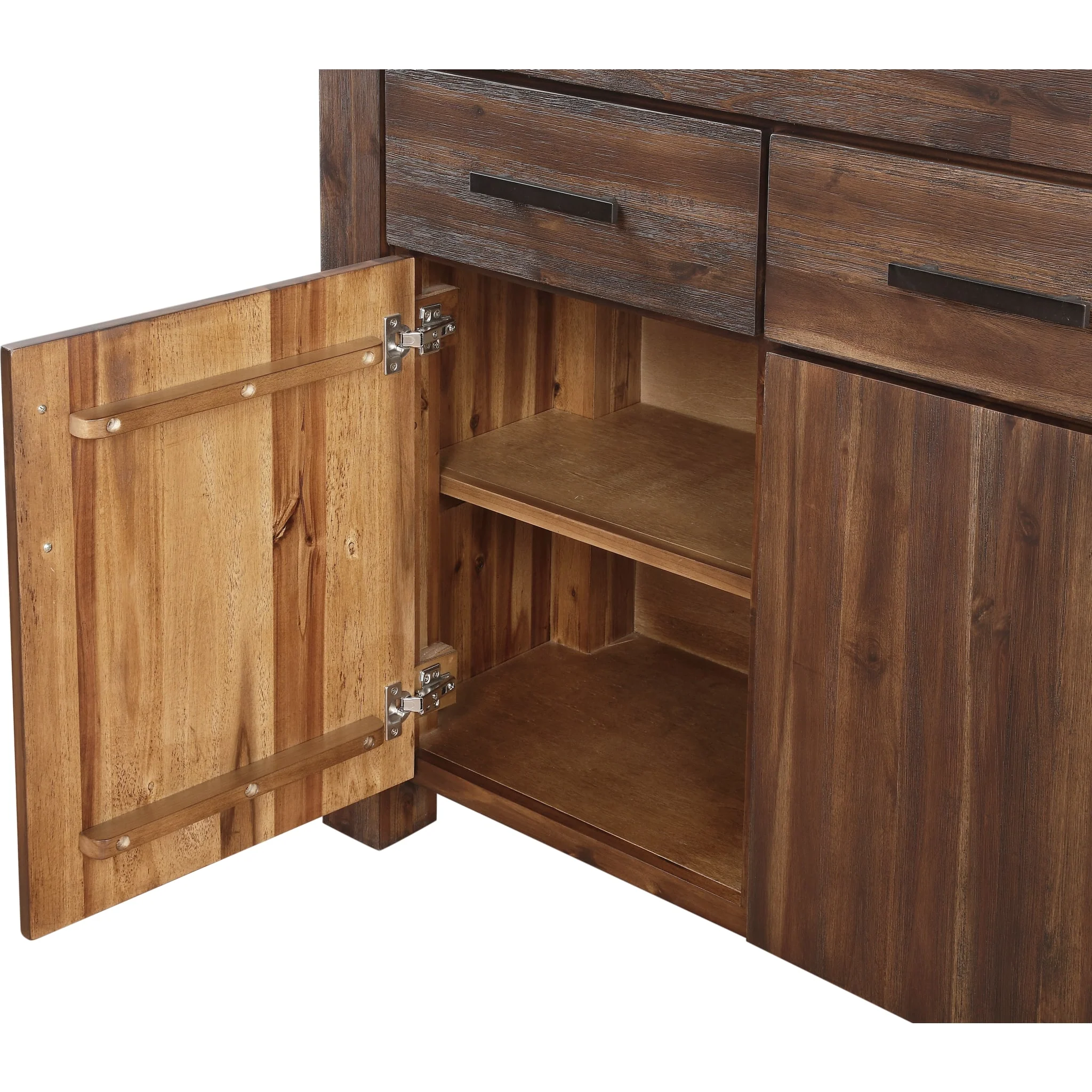 Meadow Three Drawer Three Door Solid Wood Sideboard in Brick Brown - Image 4