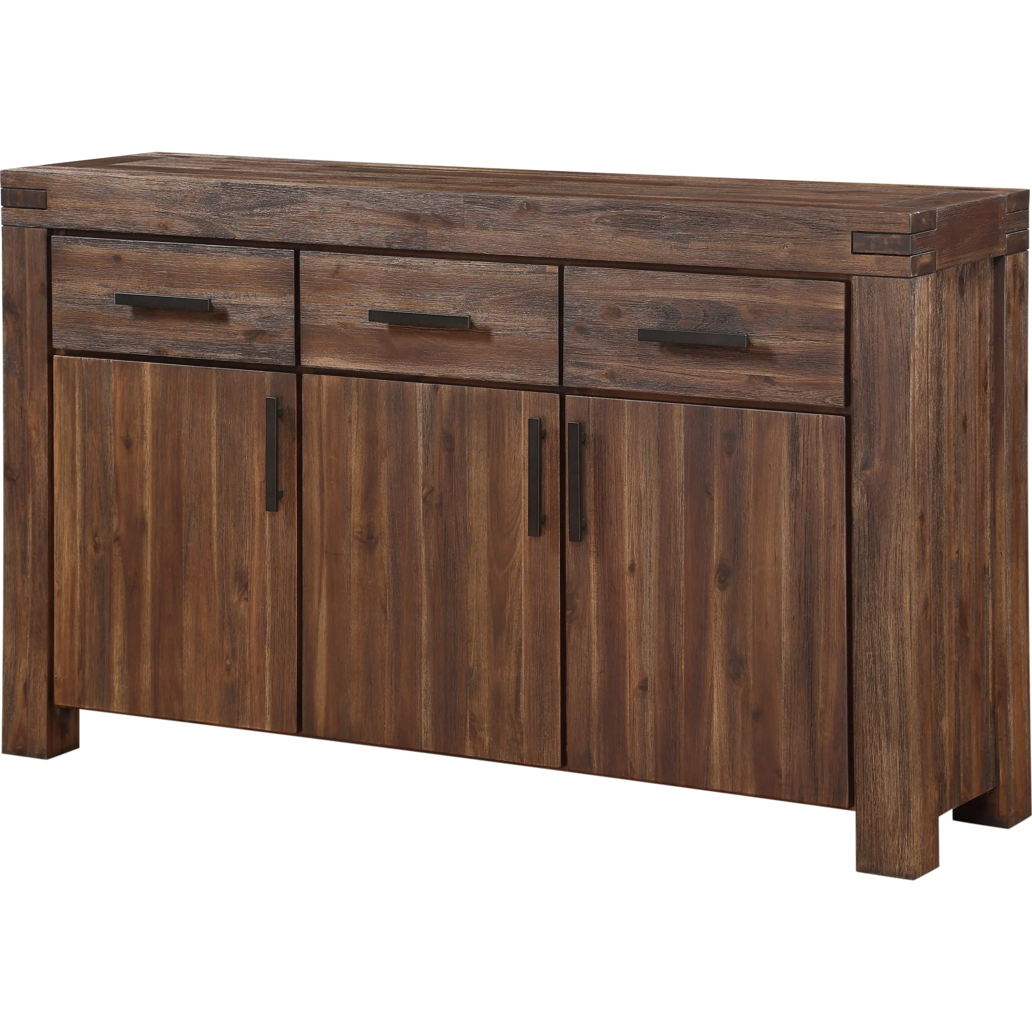 Meadow Three Drawer Three Door Solid Wood Sideboard in Brick Brown - Image 9