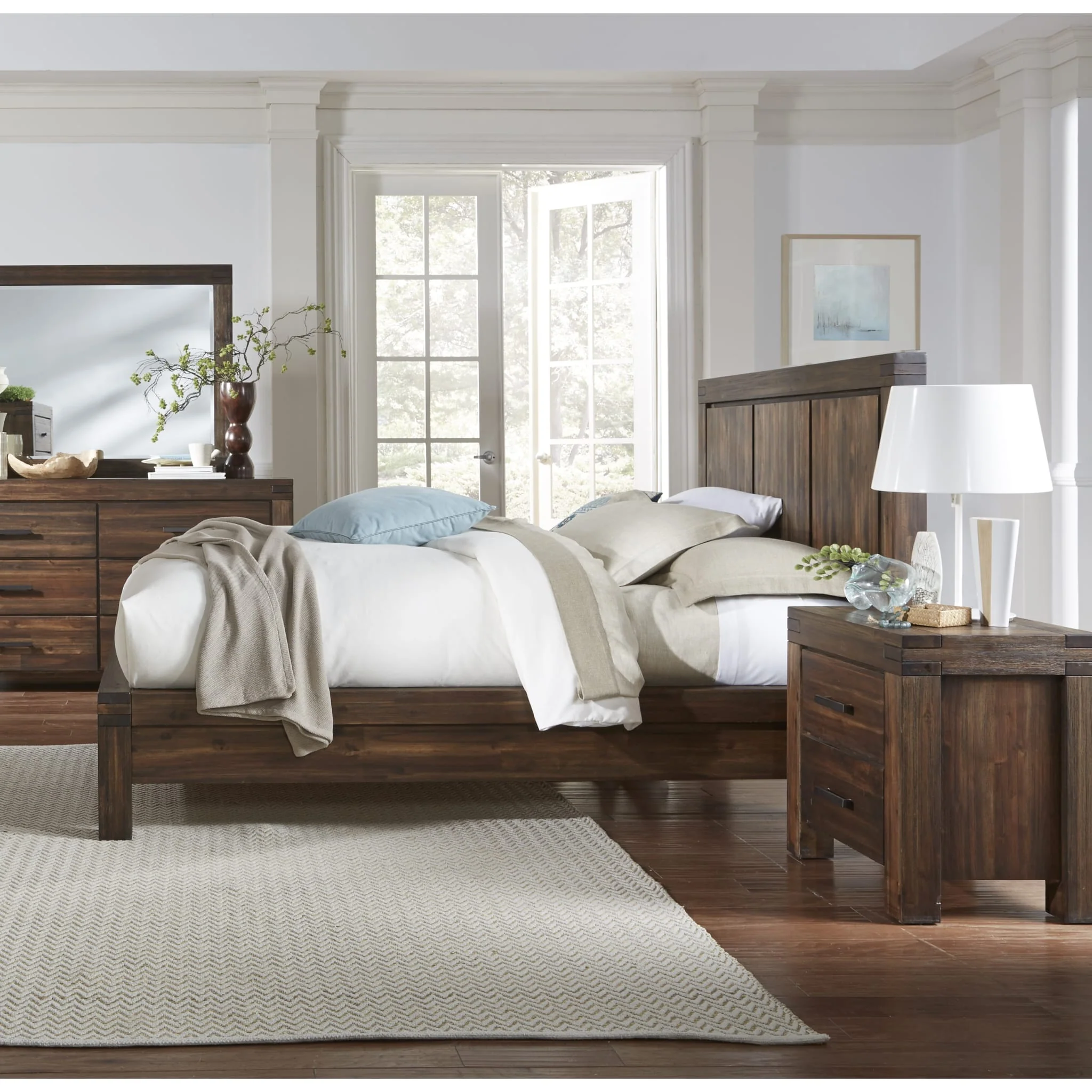 Meadow Two Drawer Solid Wood Nightstand in Brick Brown - Image 3