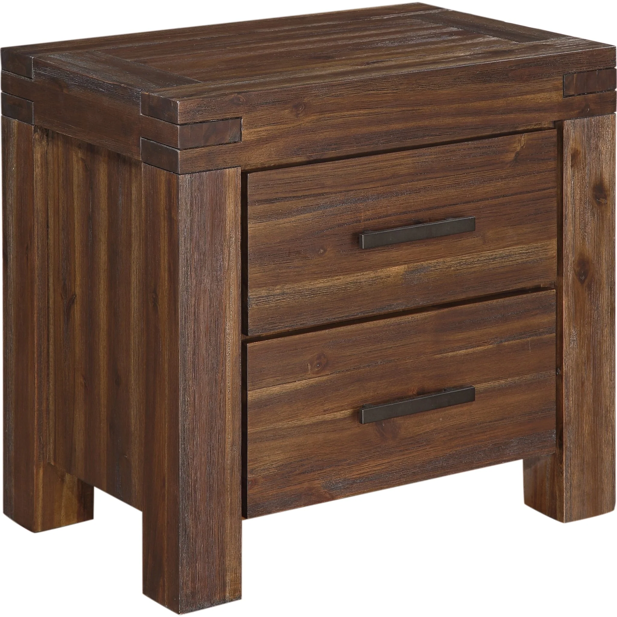 Meadow Two Drawer Solid Wood Nightstand in Brick Brown - Image 6
