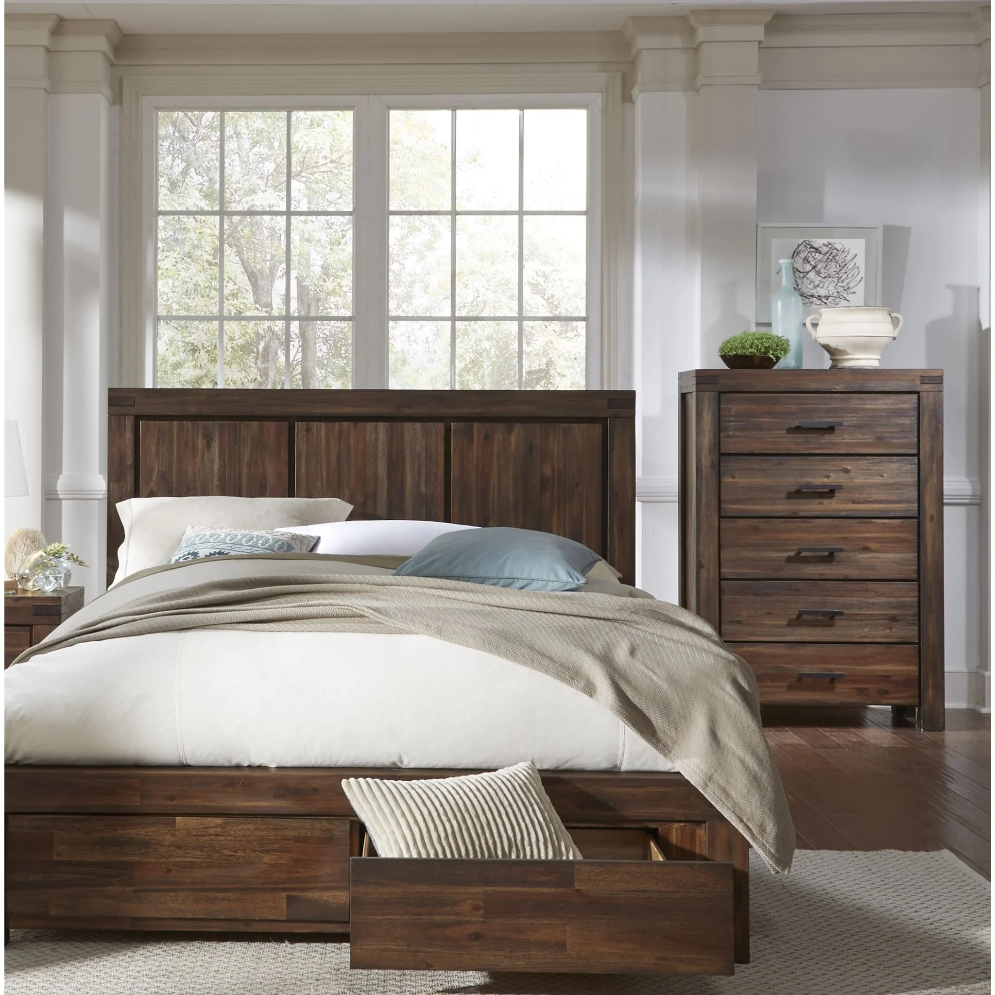 Meadow Five Drawer Solid Wood Chest in Brick Brown (2024) - Image 2