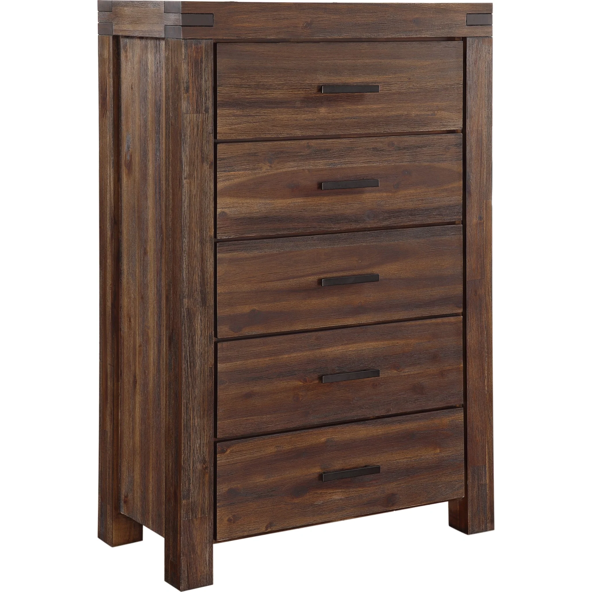 Meadow Five Drawer Solid Wood Chest in Brick Brown (2024) - Image 4