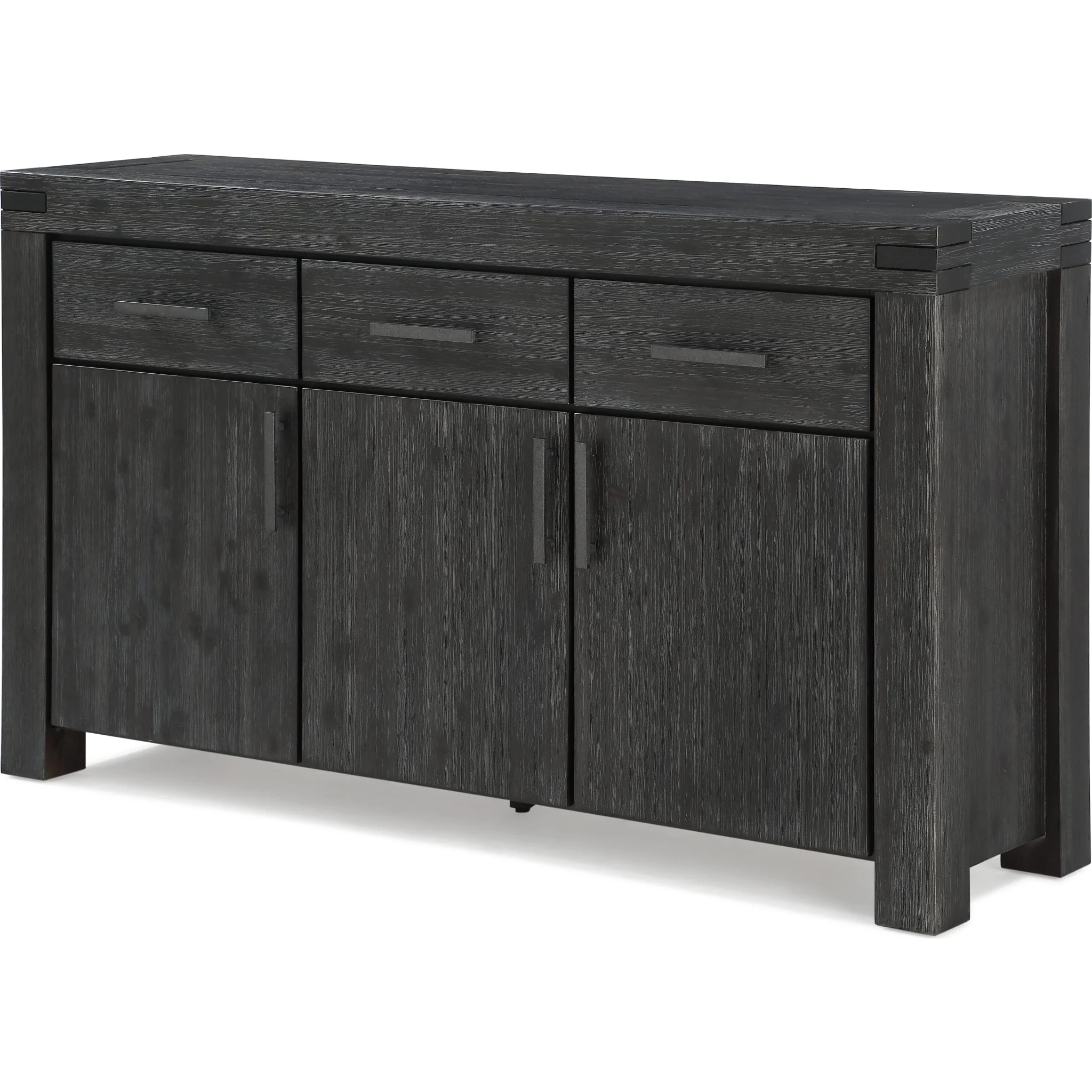 Meadow Solid Wood Three Drawer Three Door Sideboard in Graphite - Image 4