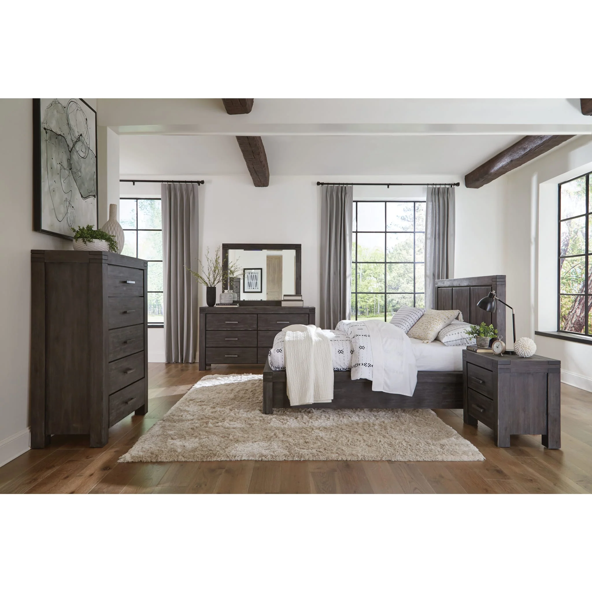 Meadow Solid Wood Footboard Storage Bed in Graphite - Image 2