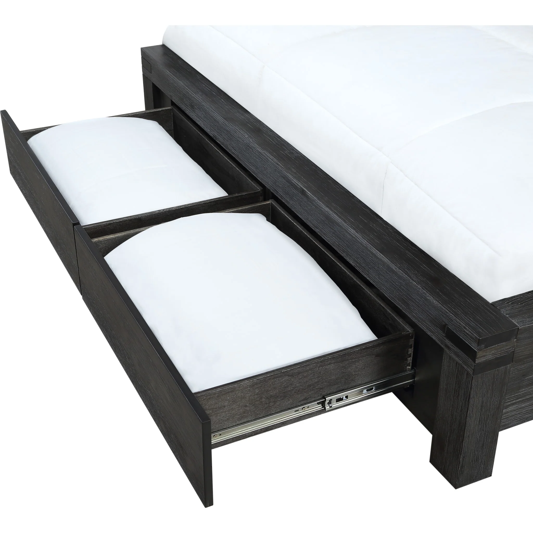 Meadow Solid Wood Footboard Storage Bed in Graphite - Image 6