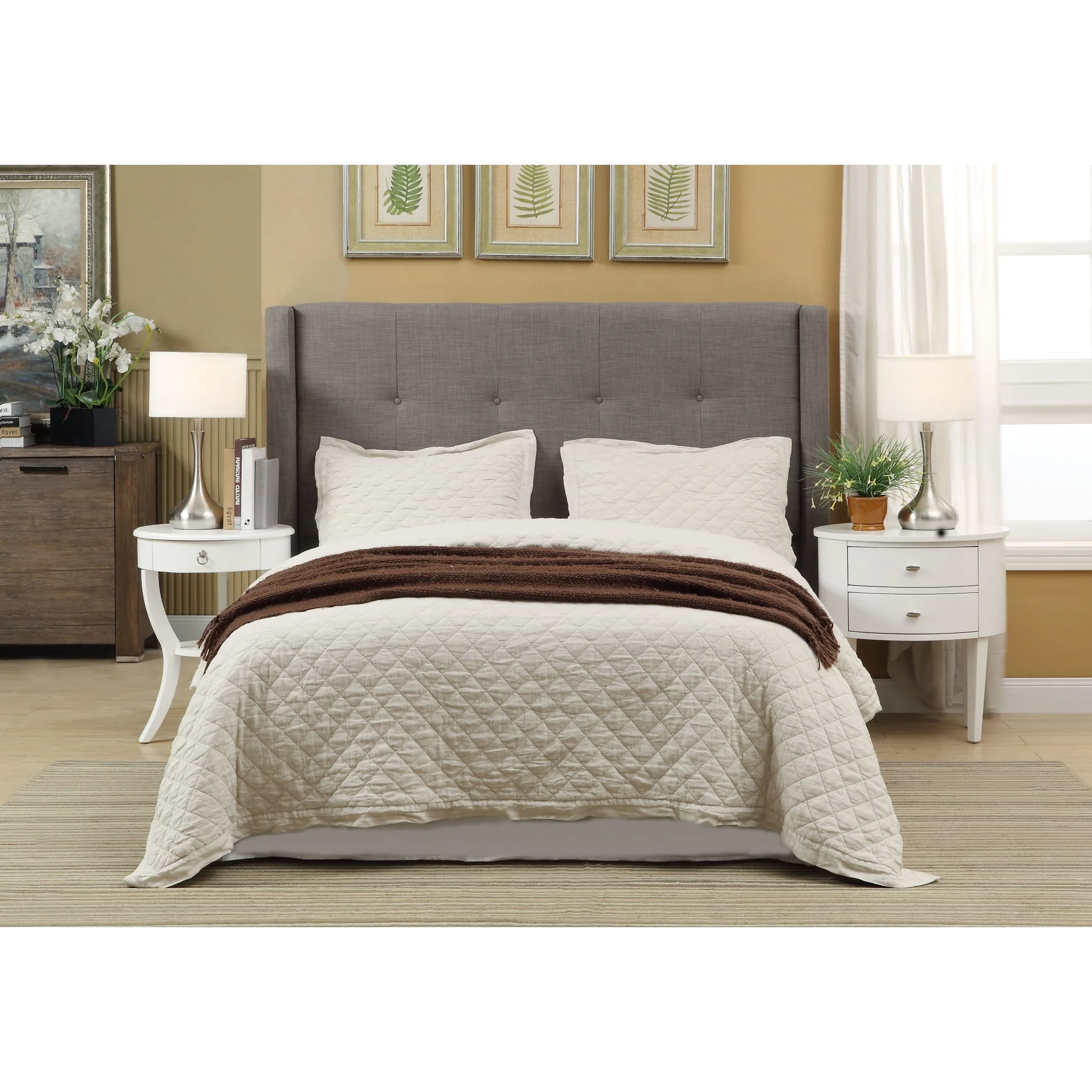 Madeleine Wingback Upholstered Platform Bed - Image 2