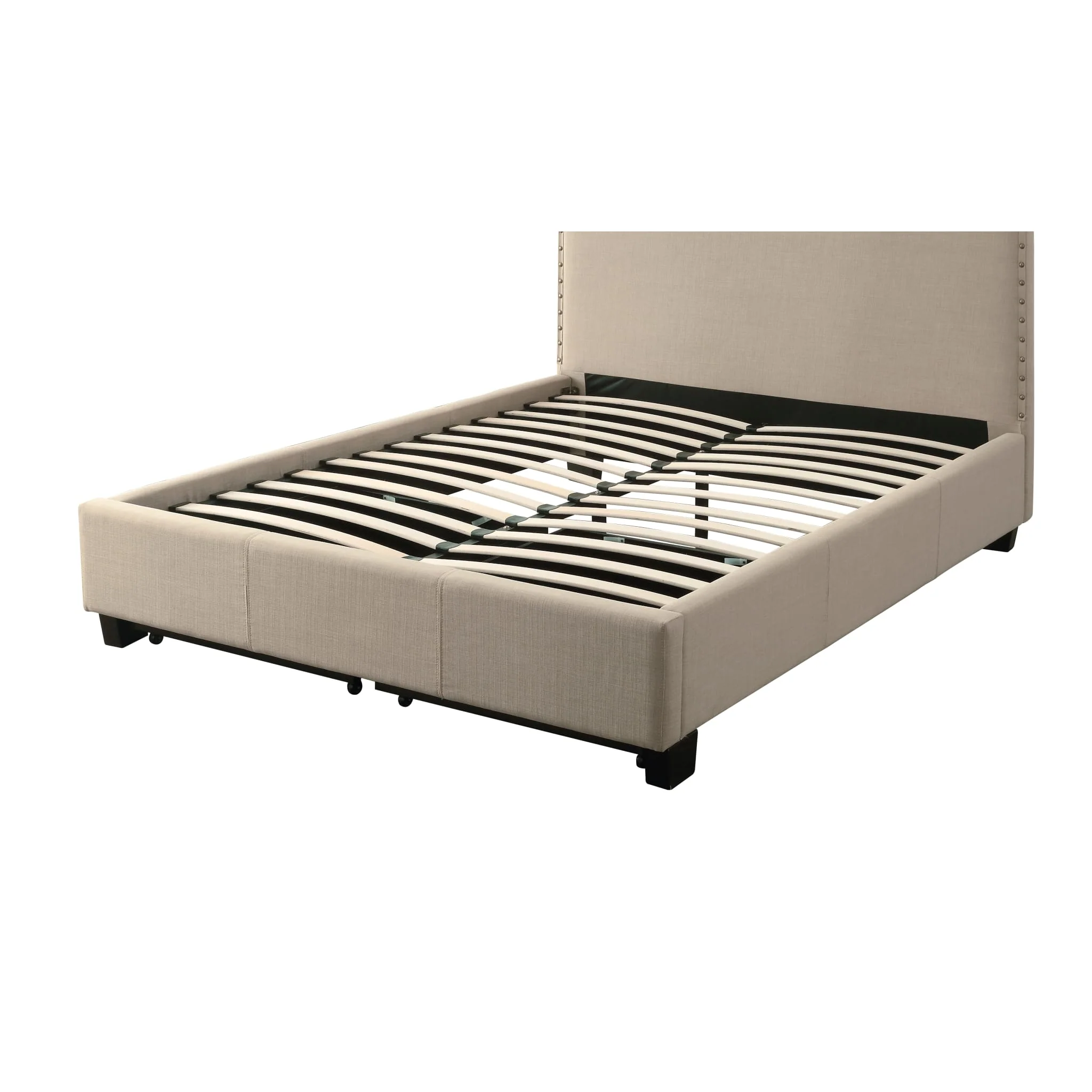Tavel Nailhead Footboard Storage Bed in Toast Linen - Image 10