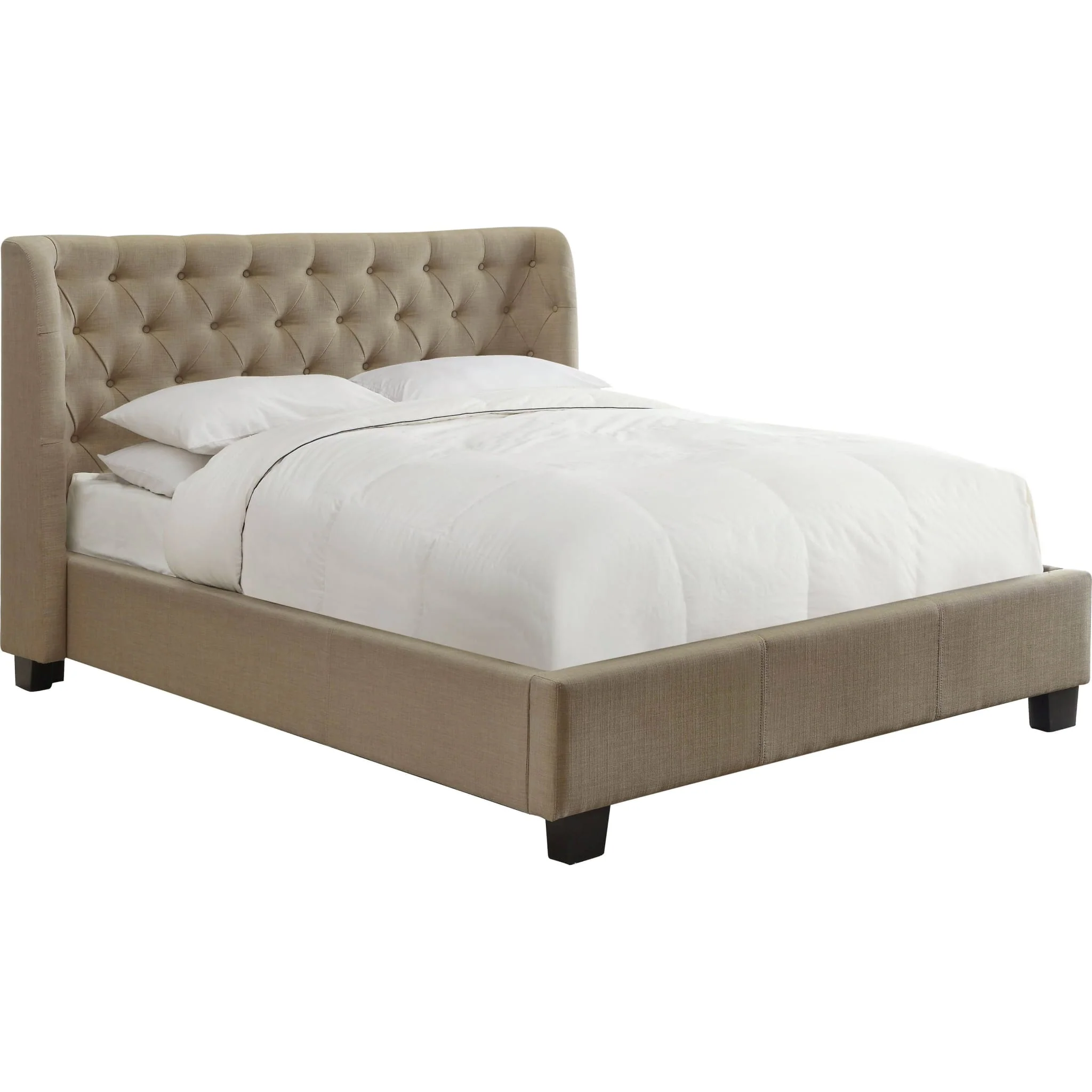 Levi Tufted Platform Bed in Toast Linen - Image 6