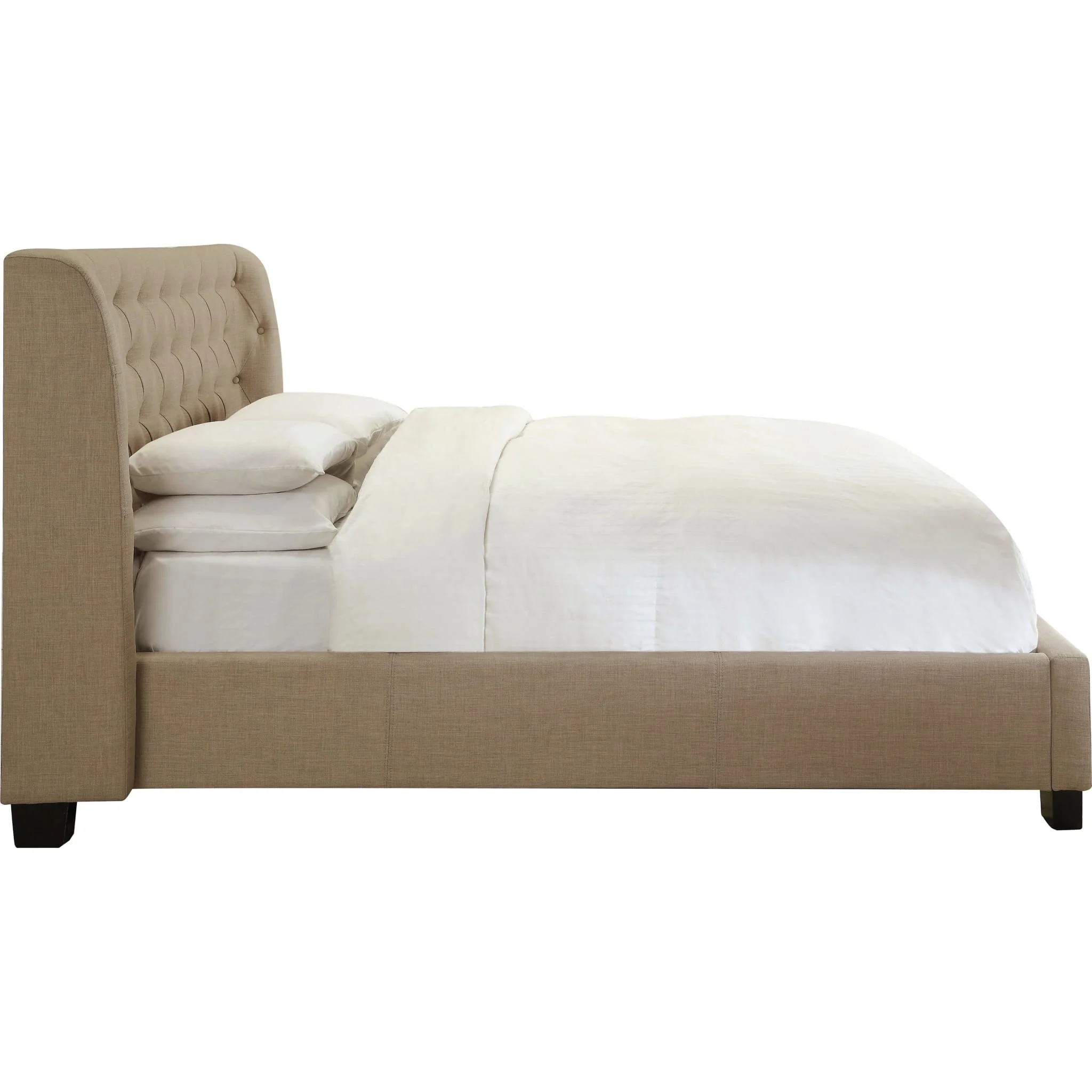 Levi Tufted Platform Bed in Toast Linen - Image 7